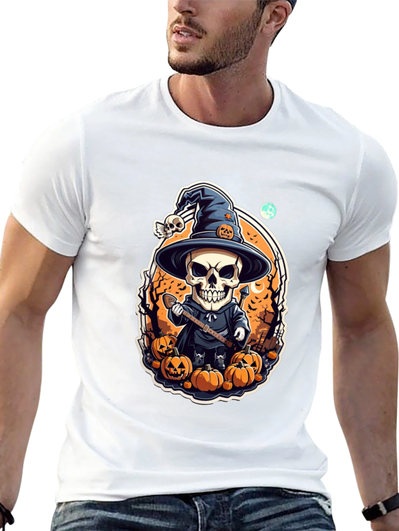 Halloween Skeleton Wizard T-Shirt