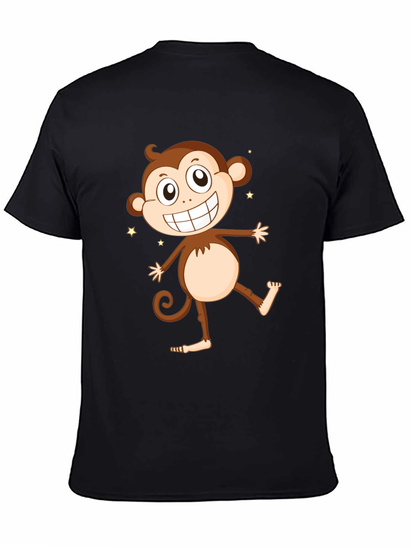 Funny Monkey Graphic Tee - Black Cotton T-Shirt