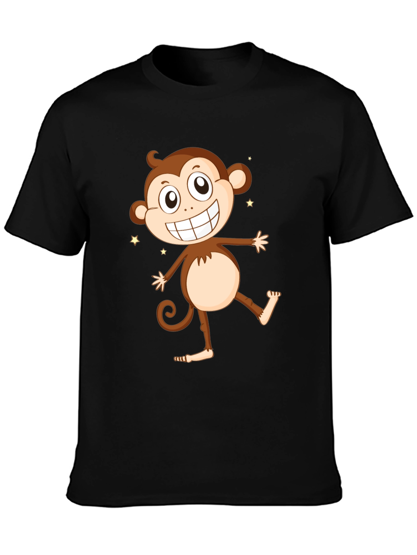 Funny Monkey Graphic Tee - Black Cotton T-Shirt
