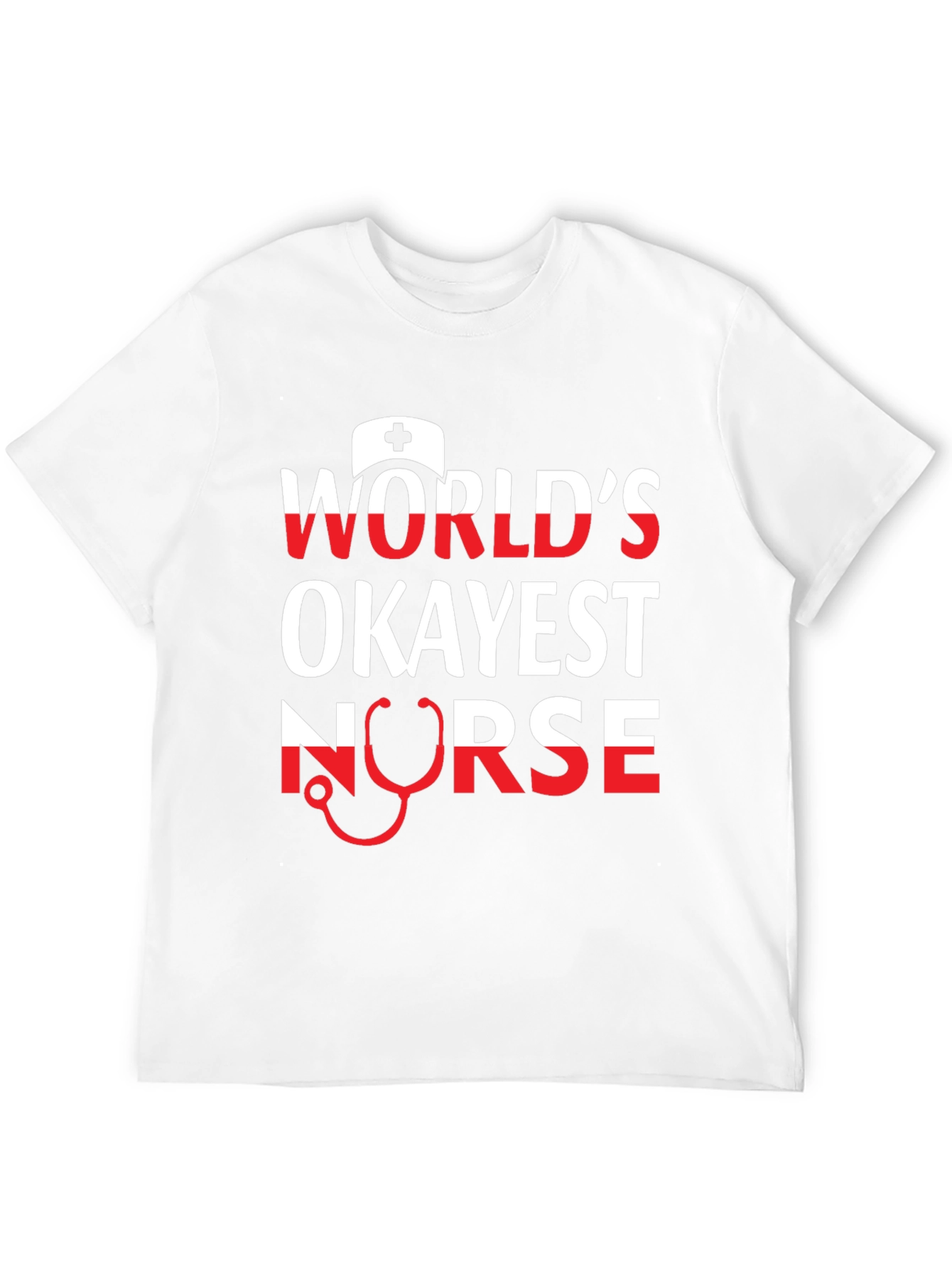 Worlds Okayest Nurse T-Shirt - Funny Nursing Tee