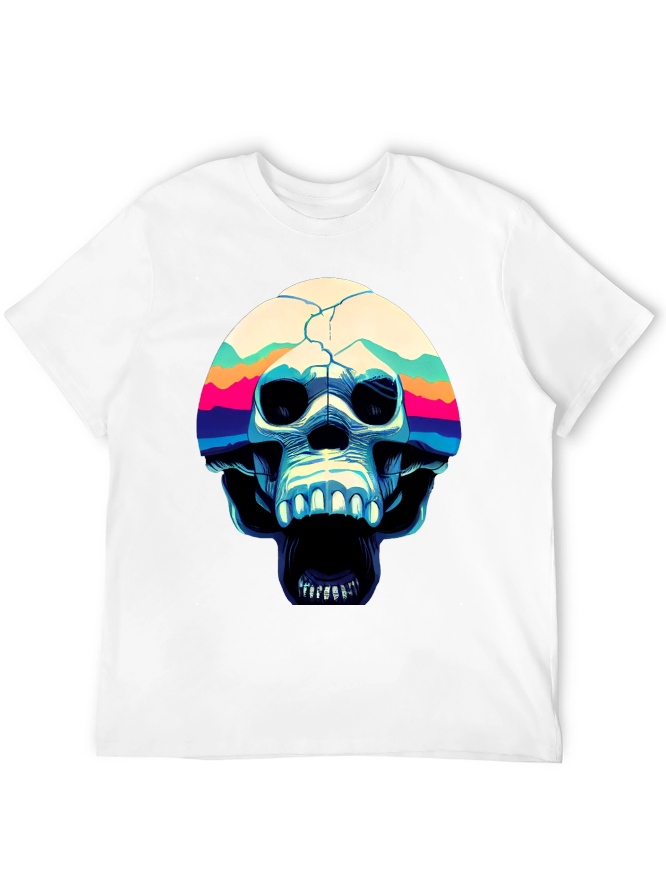 Skull Graphic Print Crew Neck T-Shirt