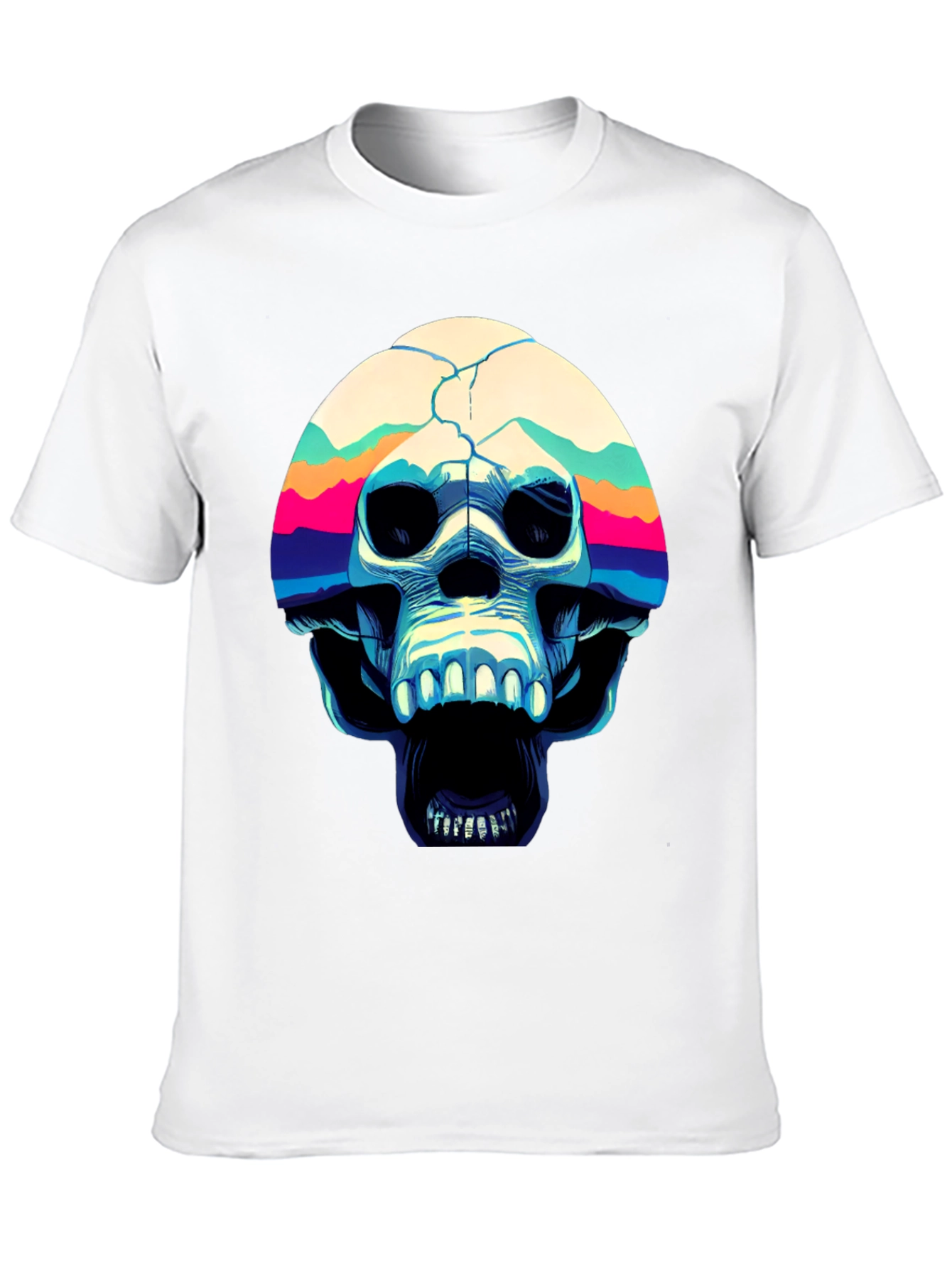 Skull Graphic Print Crew Neck T-Shirt