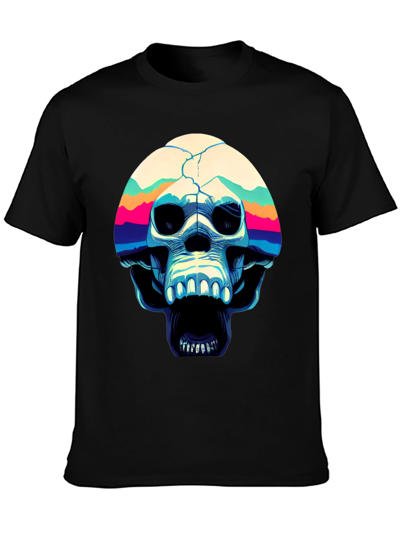 Skull Graphic Print Crew Neck T-Shirt