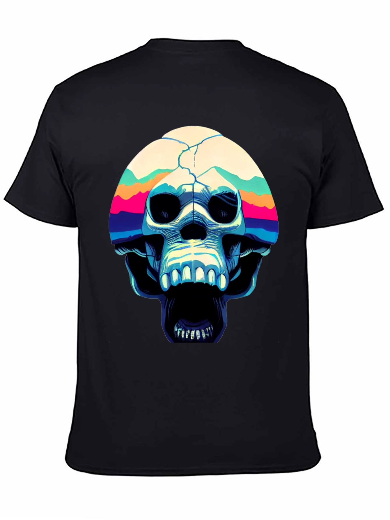 Skull Graphic Print Crew Neck T-Shirt