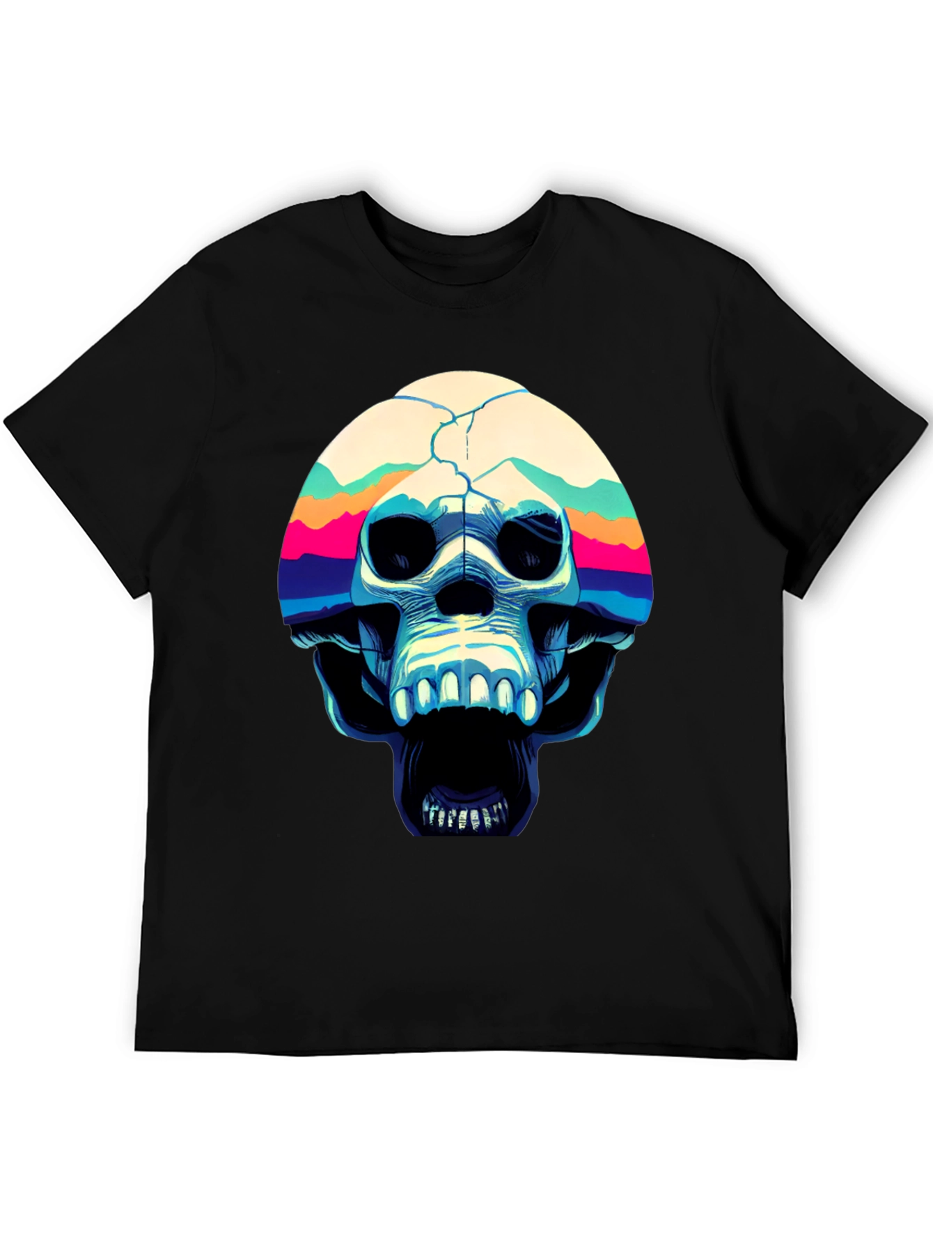 Skull Graphic Print Crew Neck T-Shirt