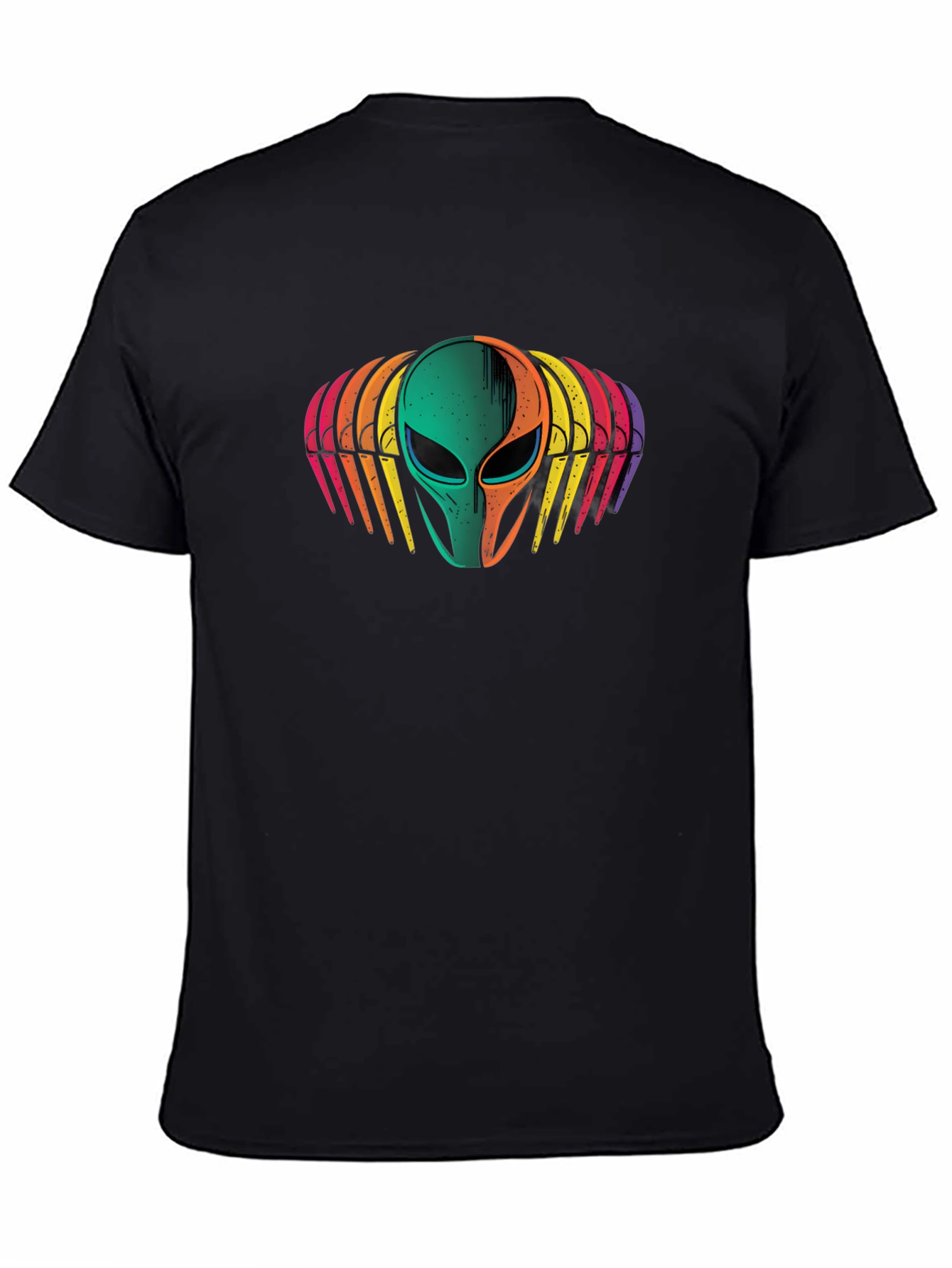 Retro Alien Head Graphic Tee - Black
