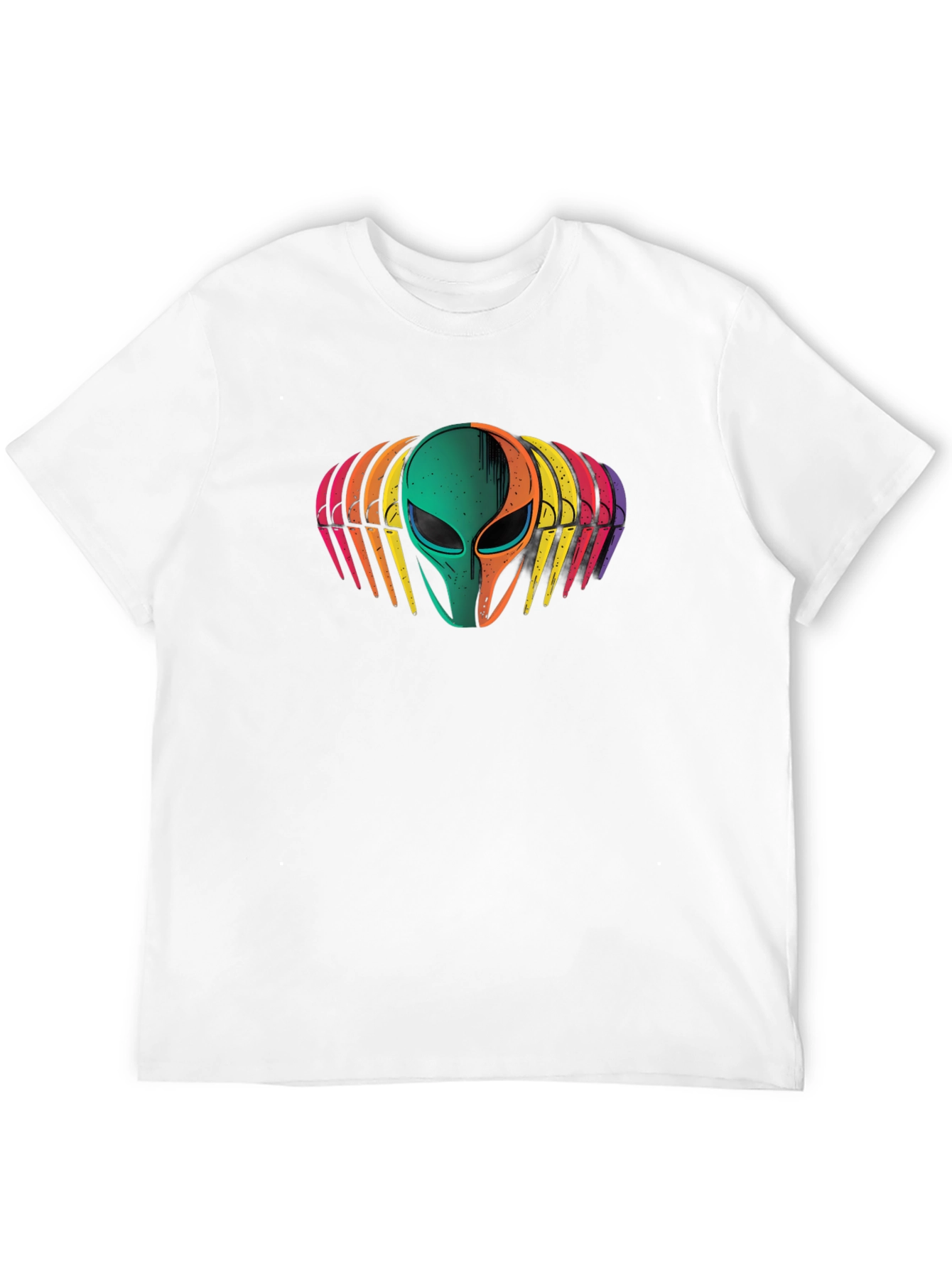 Retro Alien Head Graphic Tee - Black