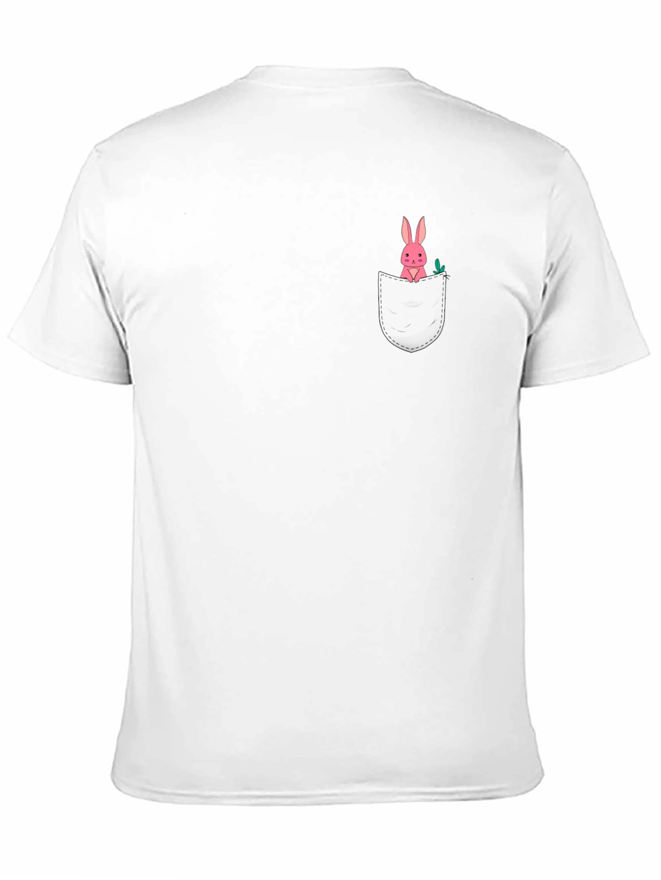 Black T-Shirt with Bunny Pocket Design