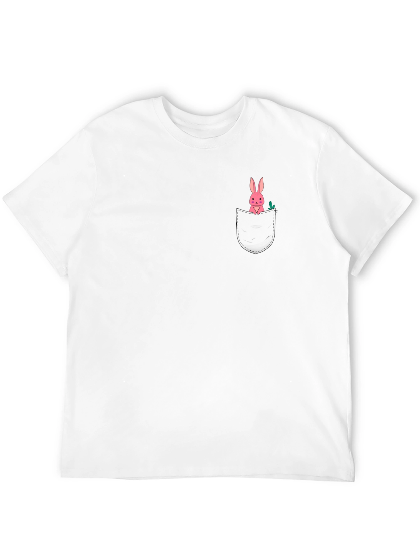 Black T-Shirt with Bunny Pocket Design