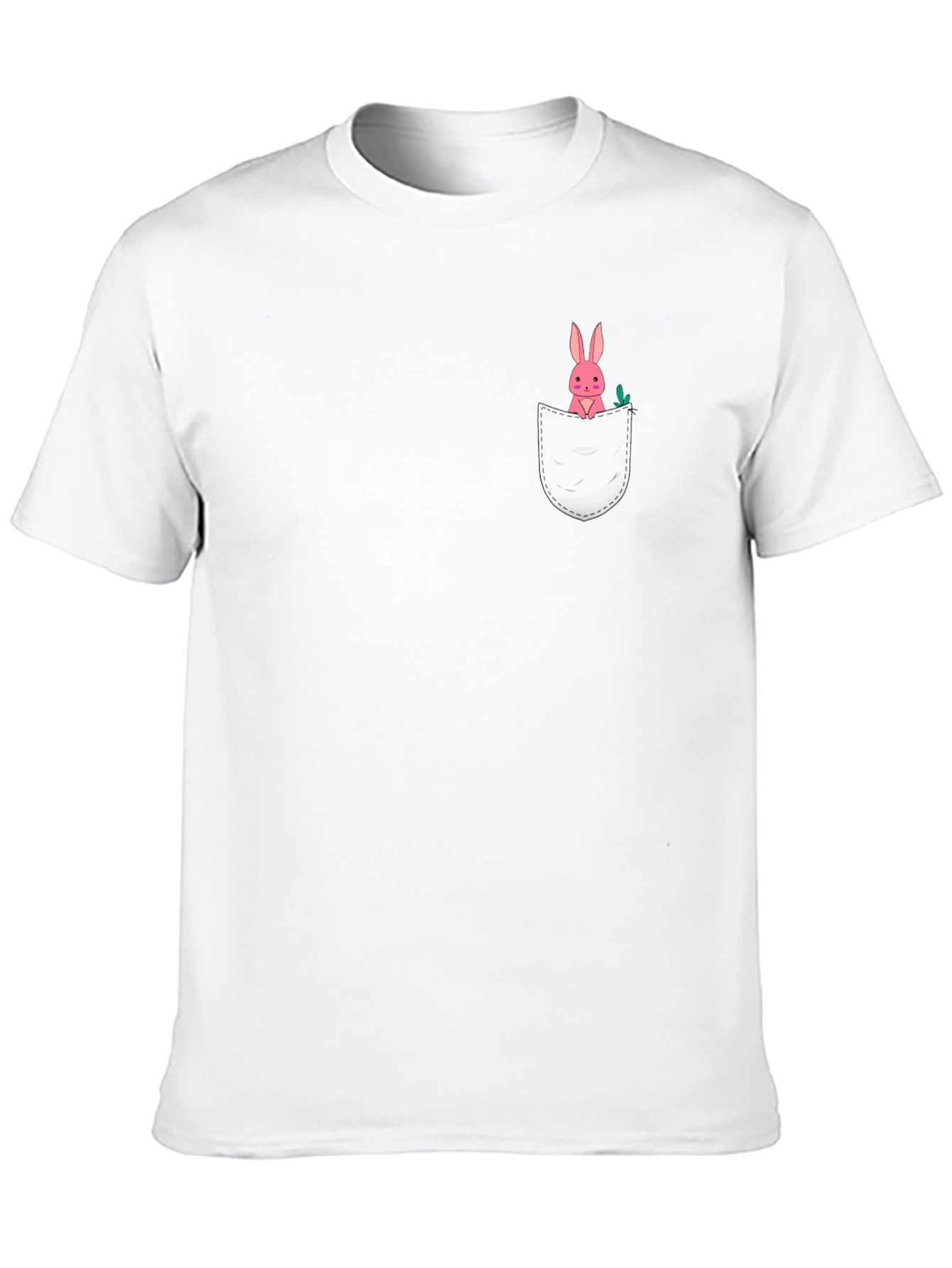 Black T-Shirt with Bunny Pocket Design