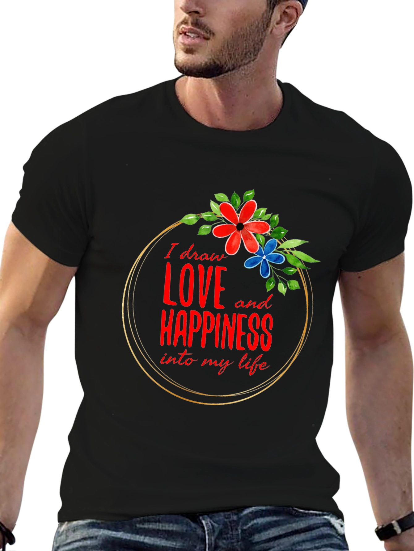 Love and Happiness Graphic Tee - Black