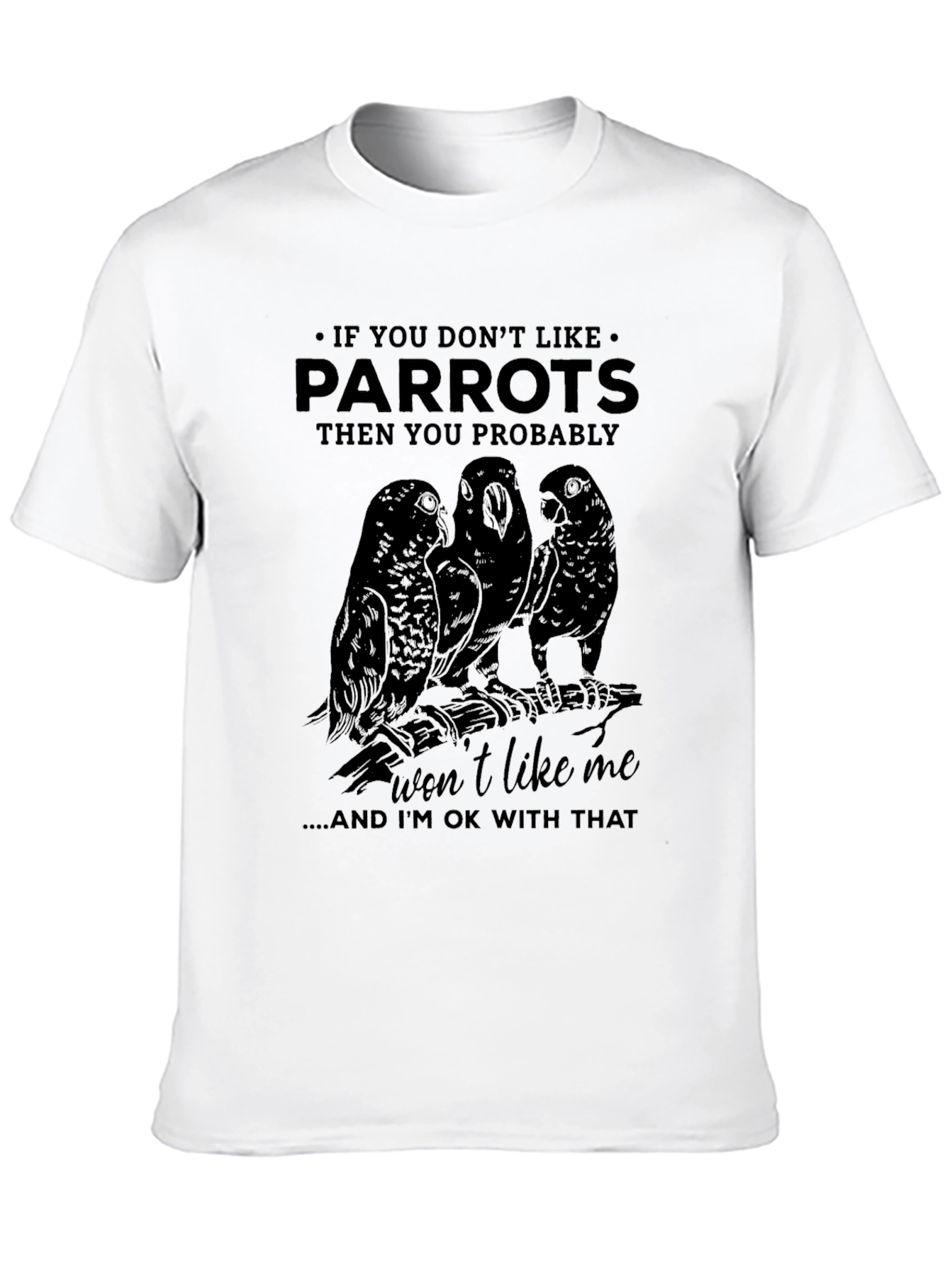 Parrot Graphic Print Crew Neck T-Shirt
