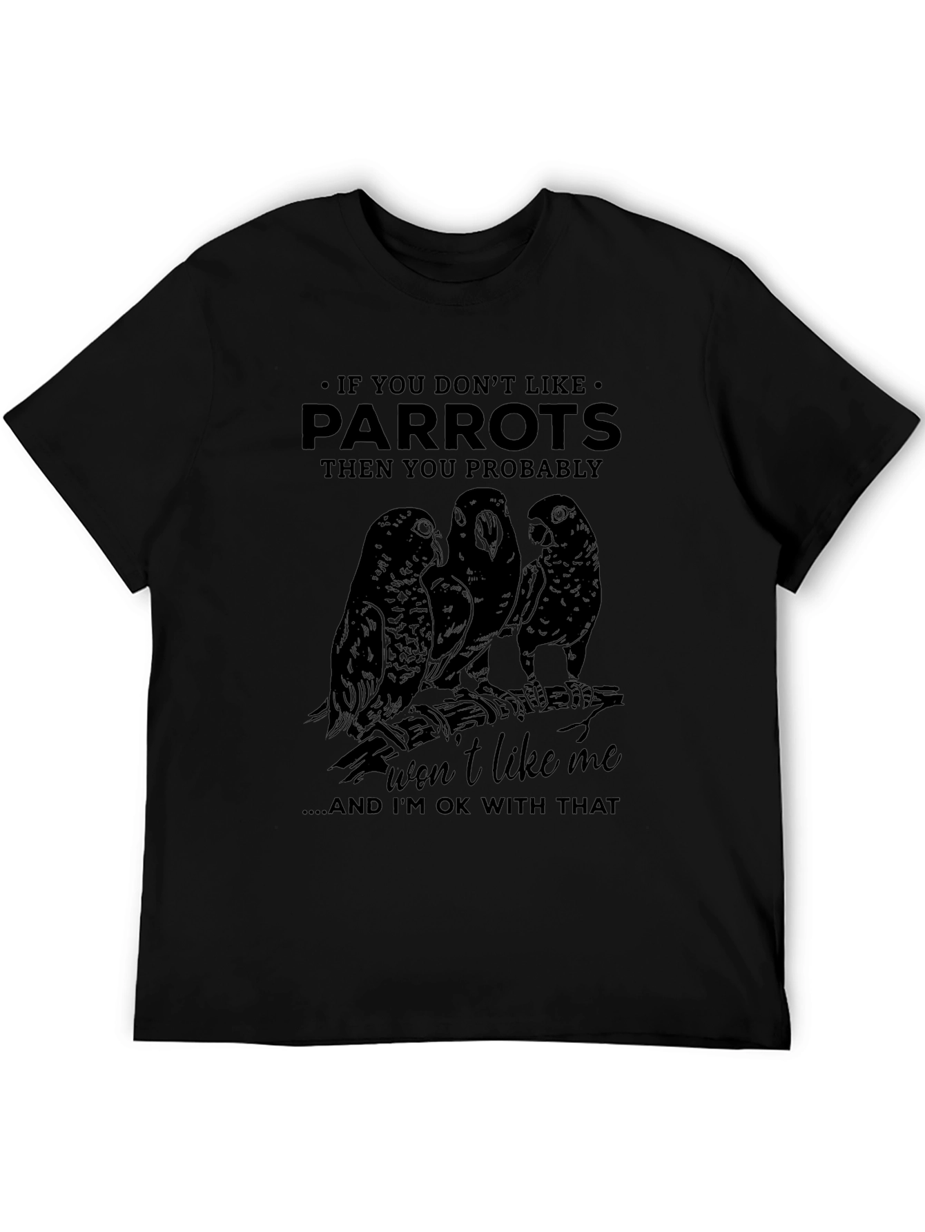 Parrot Graphic Print Crew Neck T-Shirt