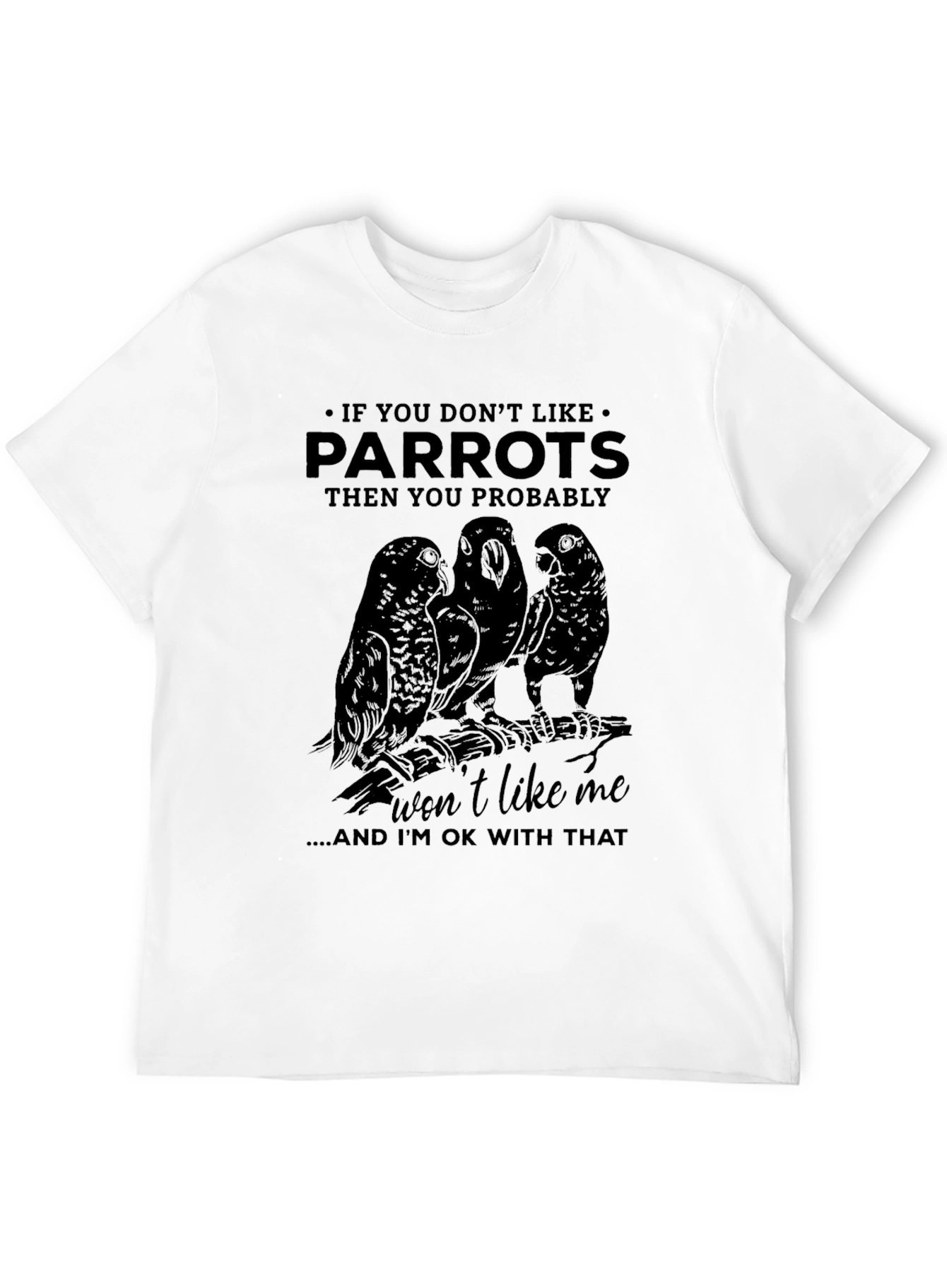 Parrot Graphic Print Crew Neck T-Shirt
