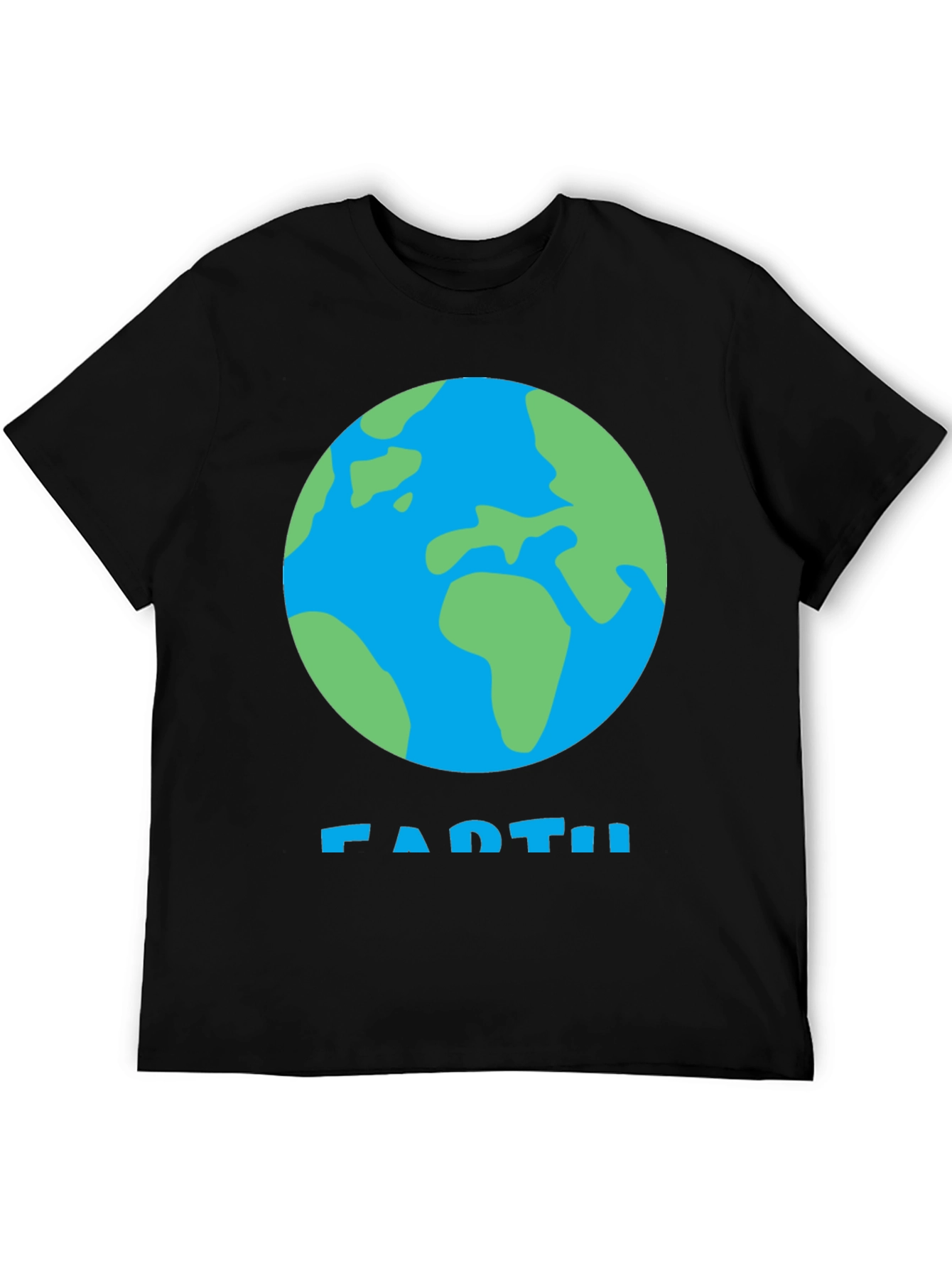 Earth Graphic Tee - Black Cotton T-Shirt