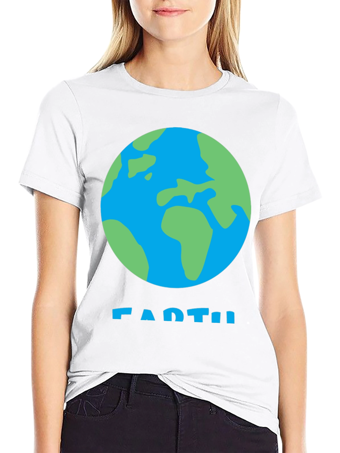 Earth Graphic Tee - Black Cotton T-Shirt