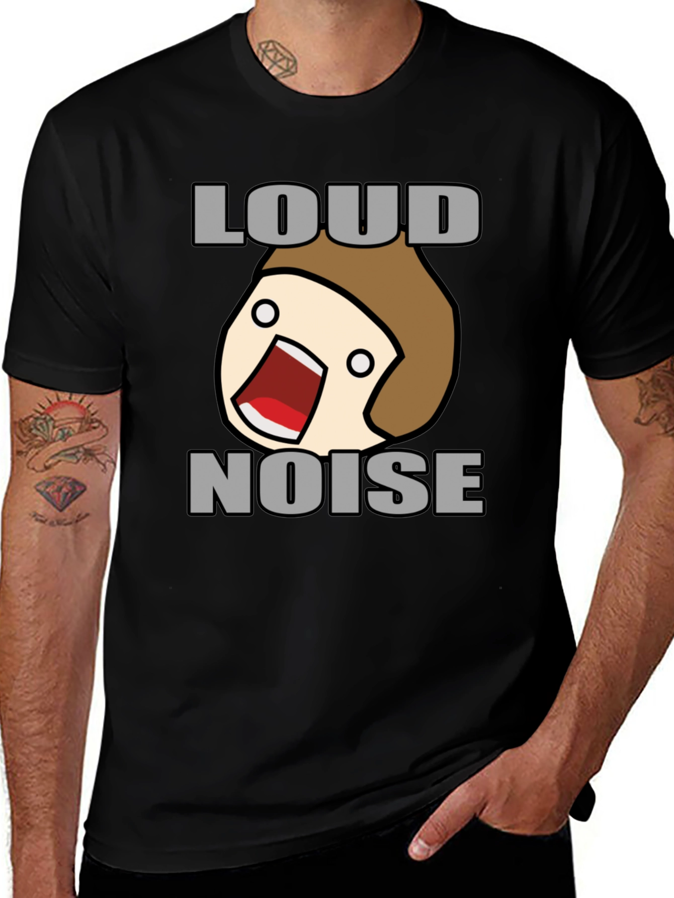 Loud Noise Graphic Tee - Funny Cartoon Shirt
