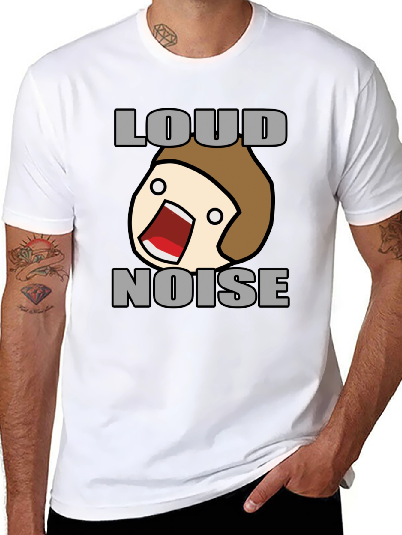 Loud Noise Graphic Tee - Funny Cartoon Shirt