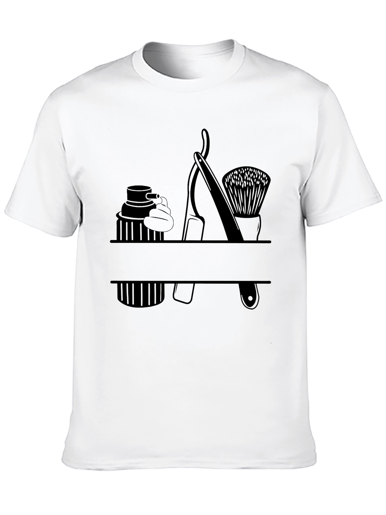 Barber Shaving Tools Graphic Tee - Classic Black T-Shirt
