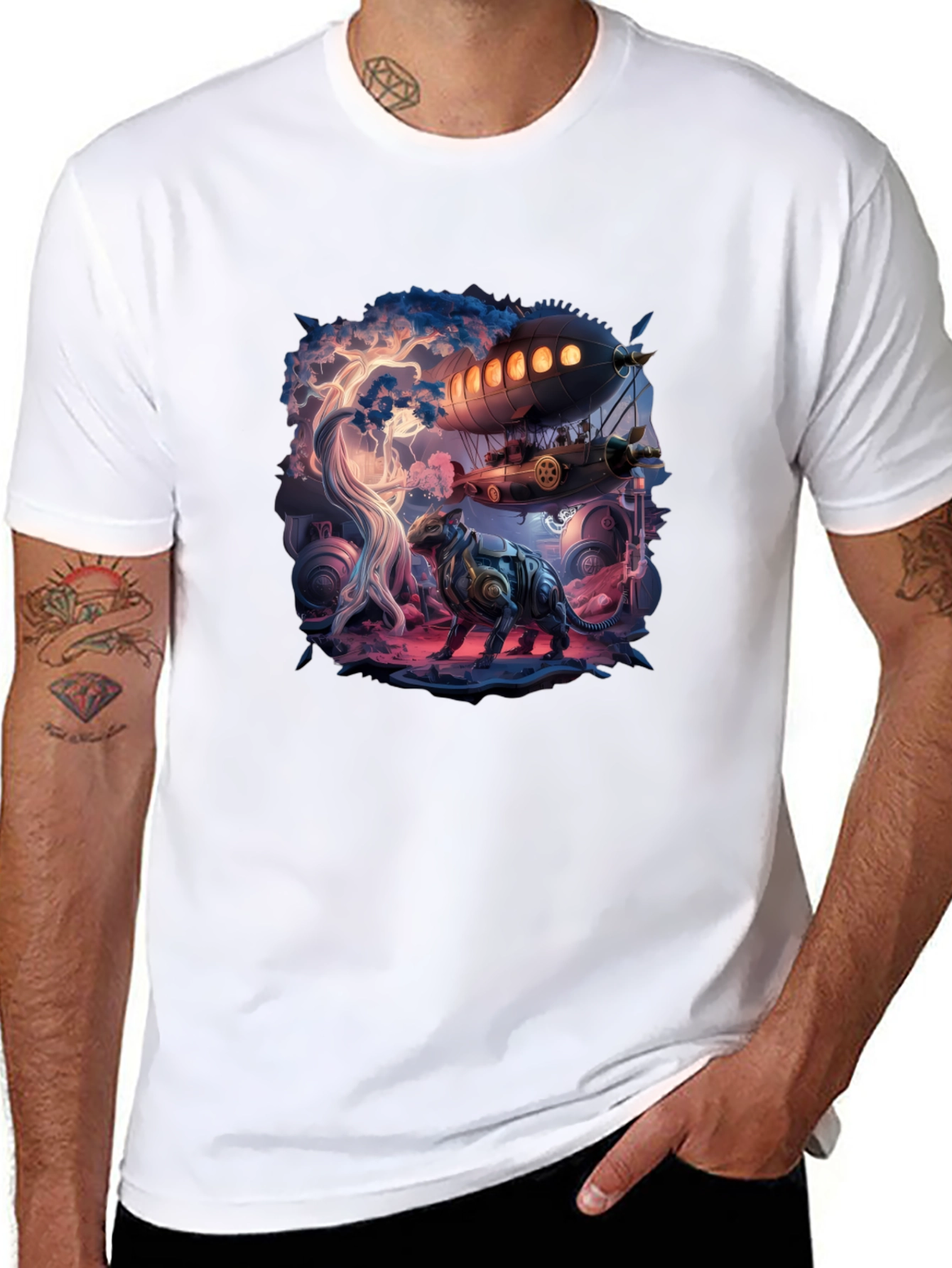 Steampunk Fantasy Art Graphic Tee