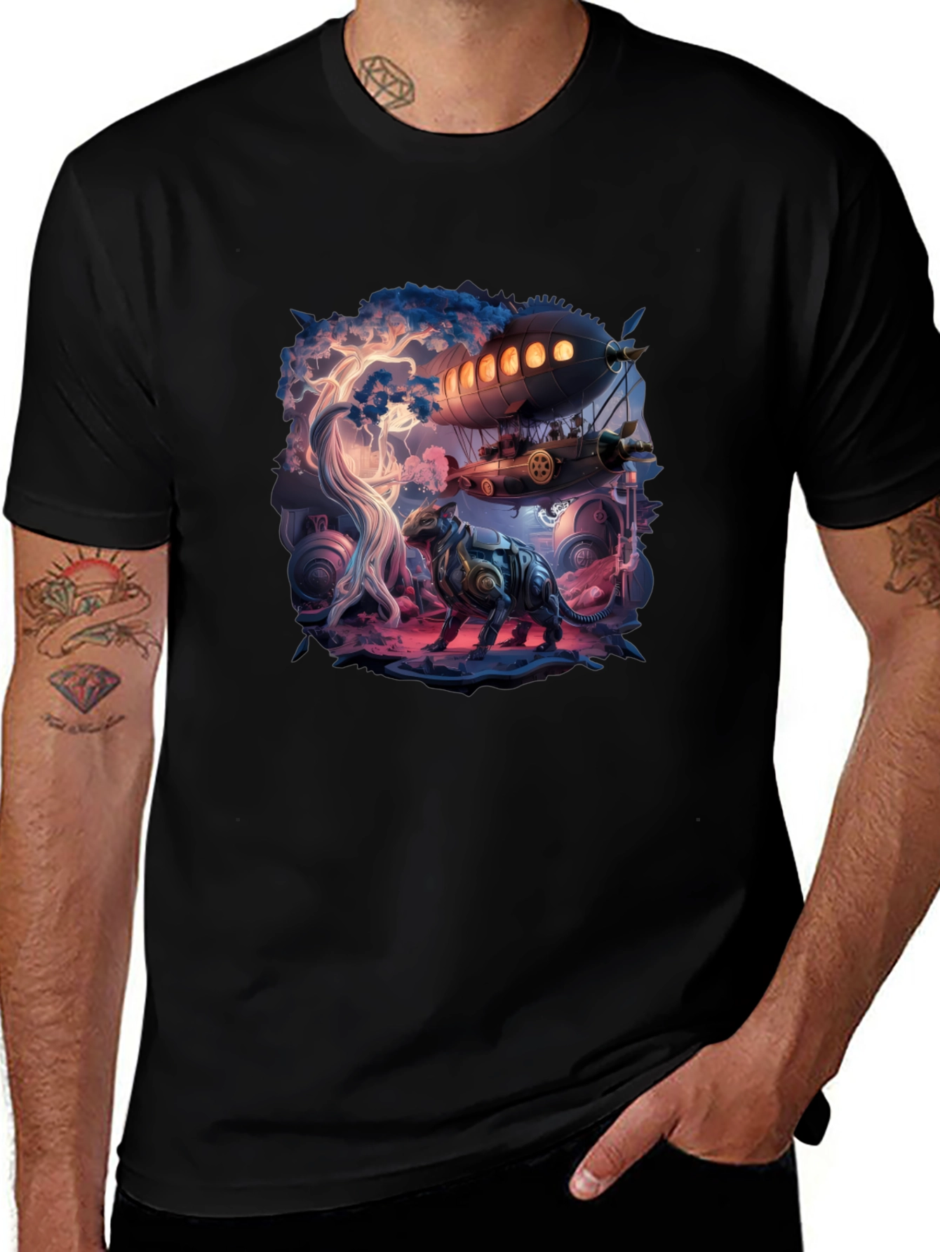 Steampunk Fantasy Art Graphic Tee