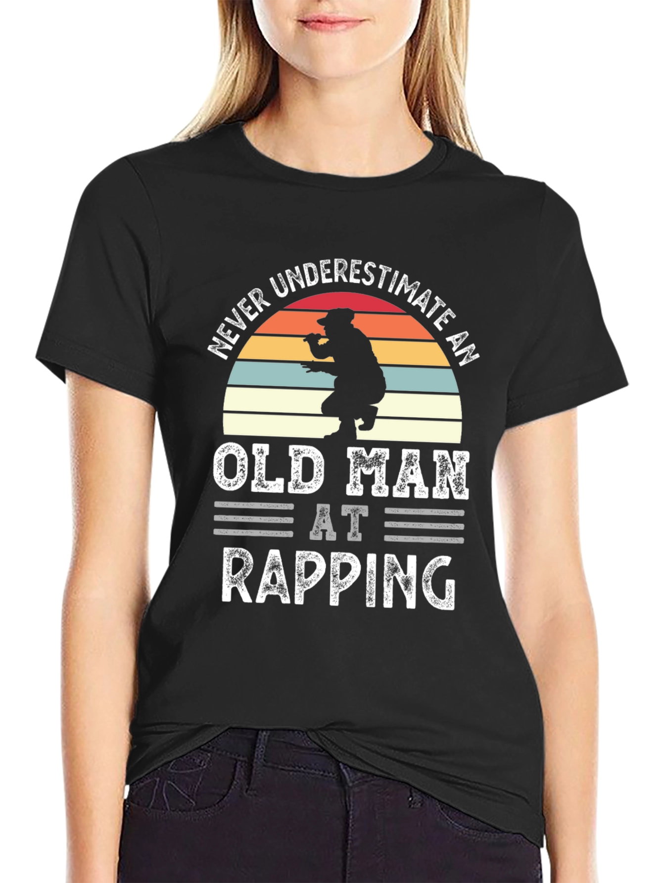 Never Underestimate Old Man Rapping T-Shirt