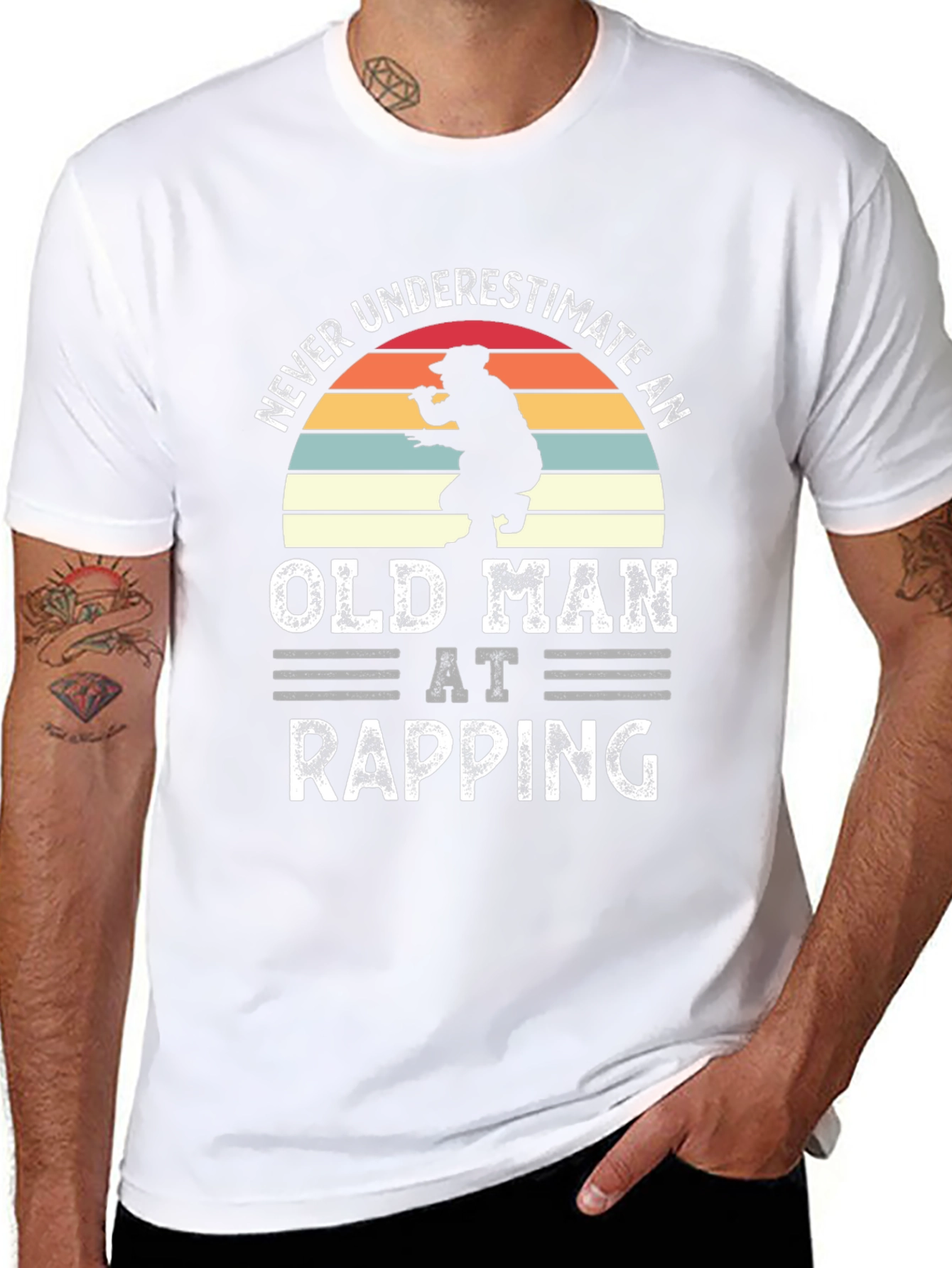 Never Underestimate Old Man Rapping T-Shirt