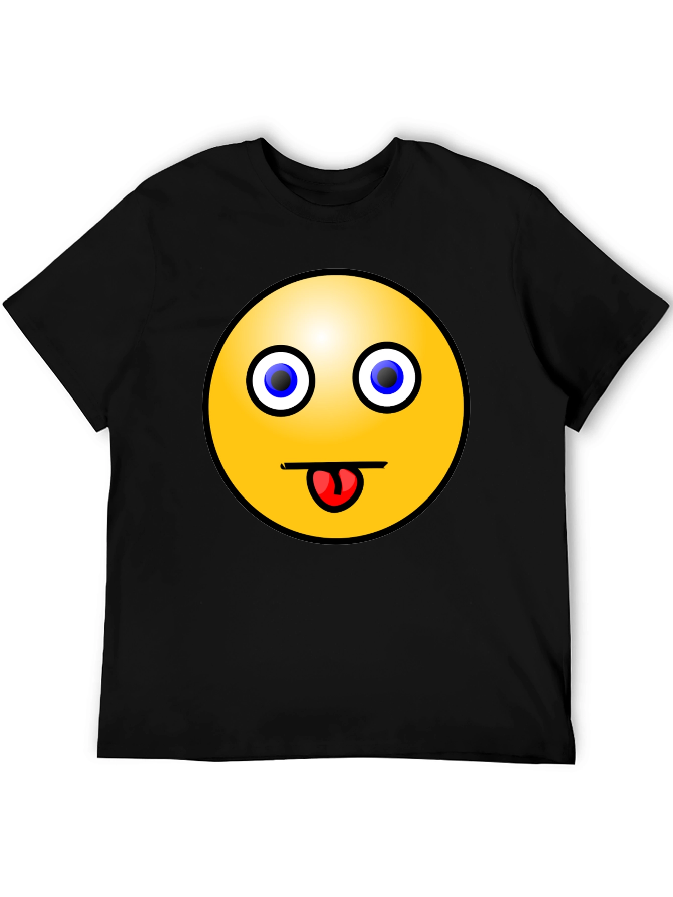 Funny Emoji T-Shirt - Black Crew Neck Tee