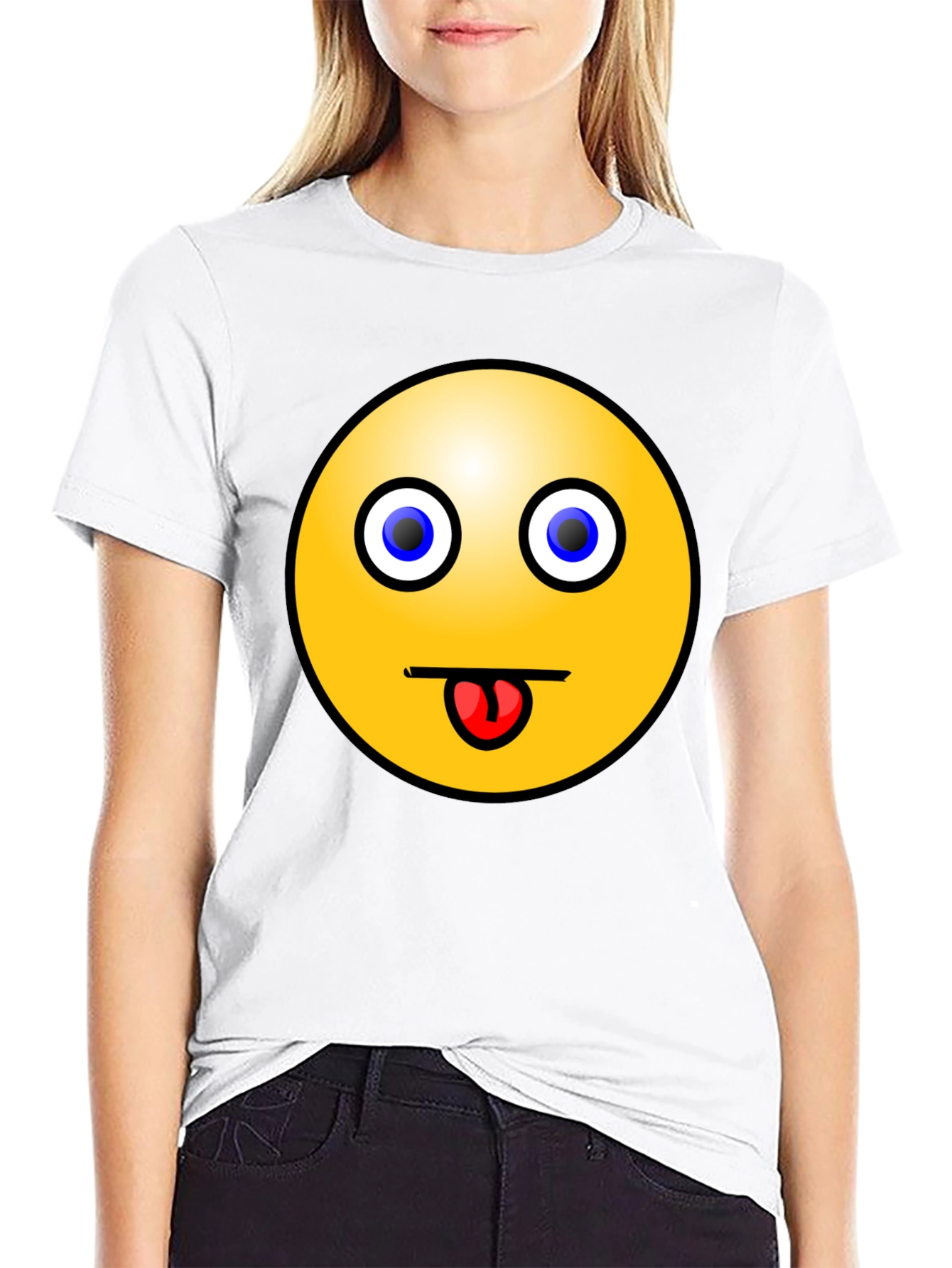 Funny Emoji T-Shirt - Black Crew Neck Tee