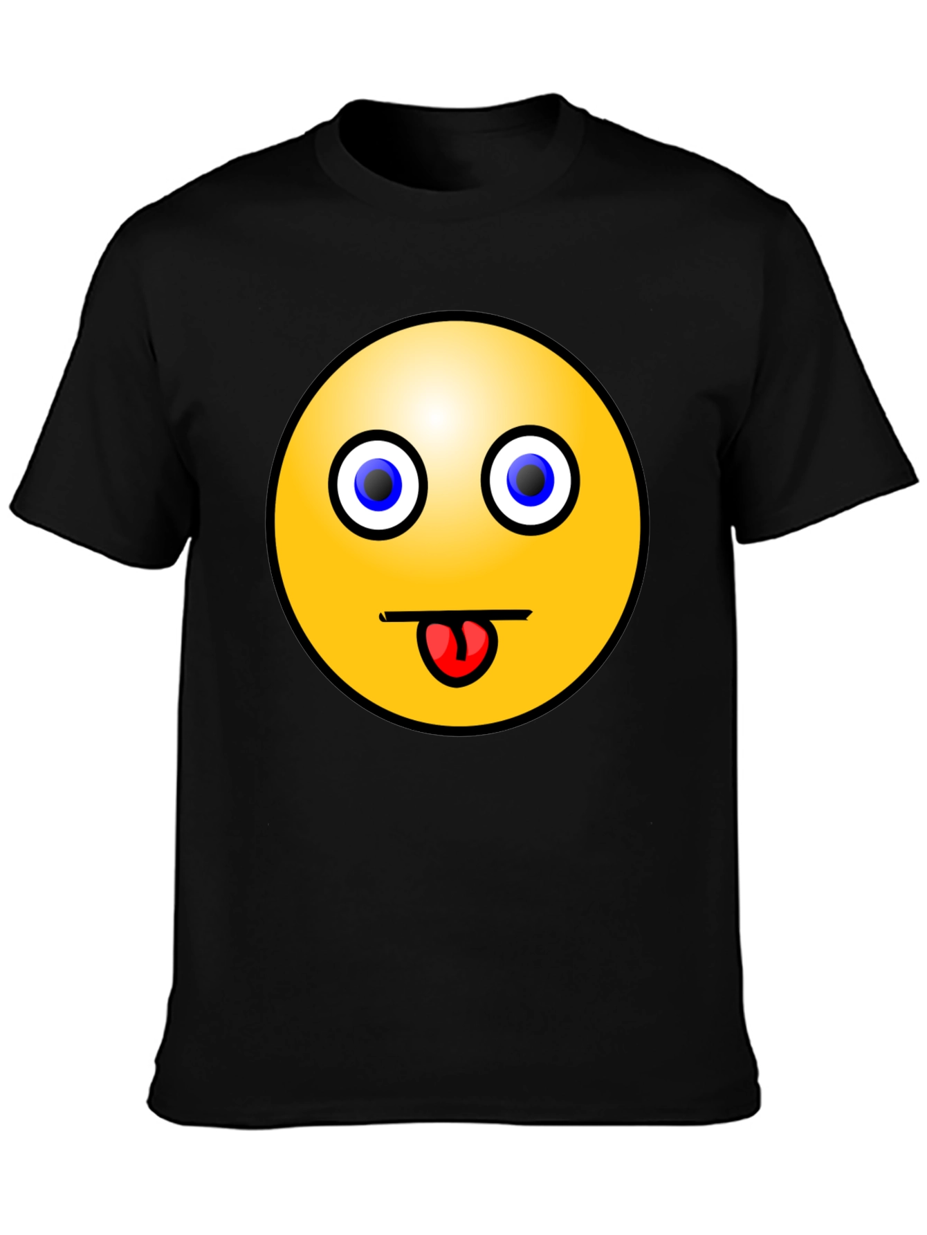 Funny Emoji T-Shirt - Black Crew Neck Tee