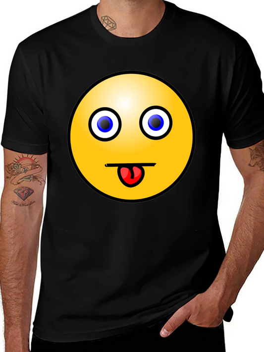 Funny Emoji T-Shirt - Black Crew Neck Tee