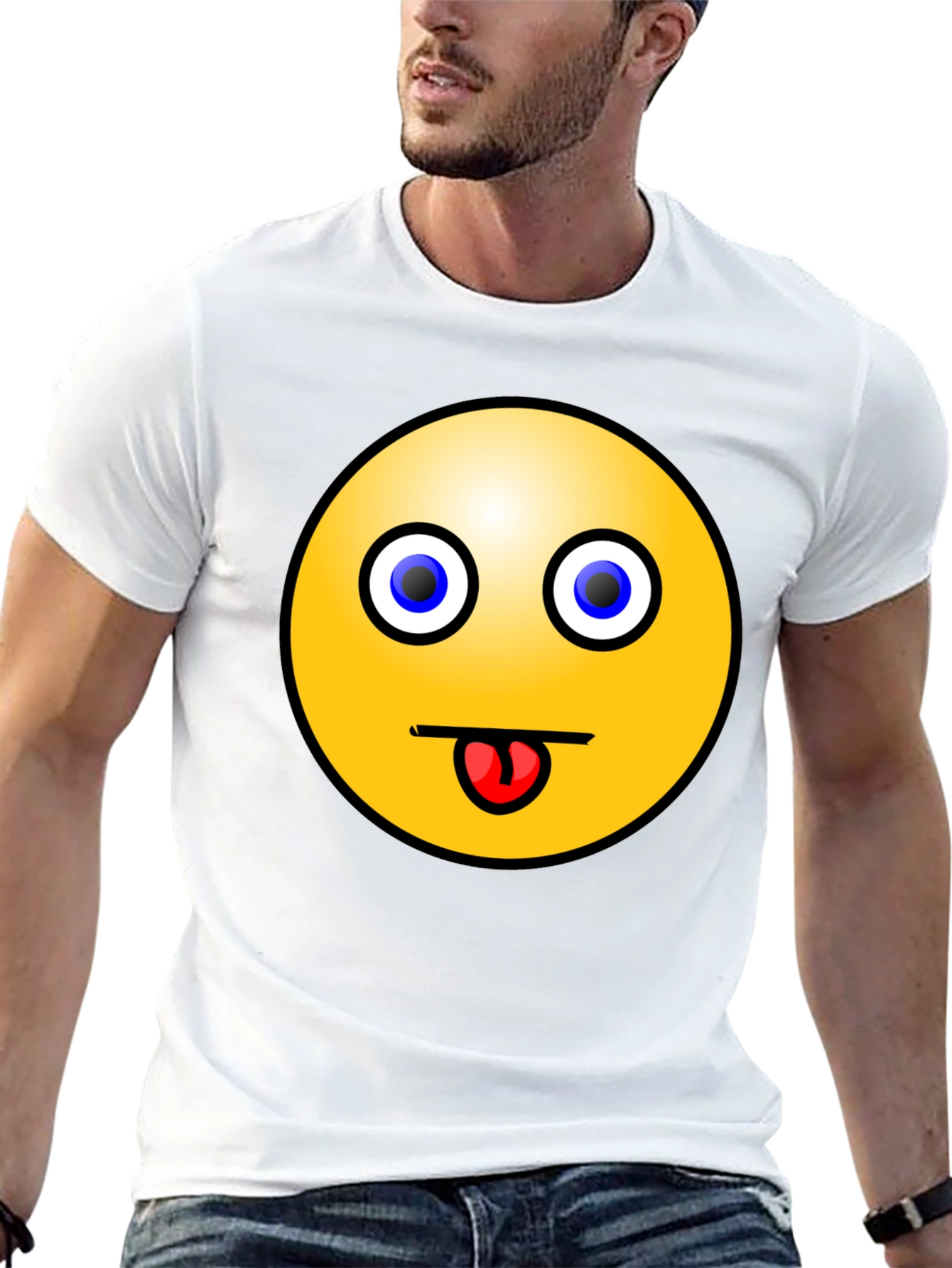 Funny Emoji T-Shirt - Black Crew Neck Tee