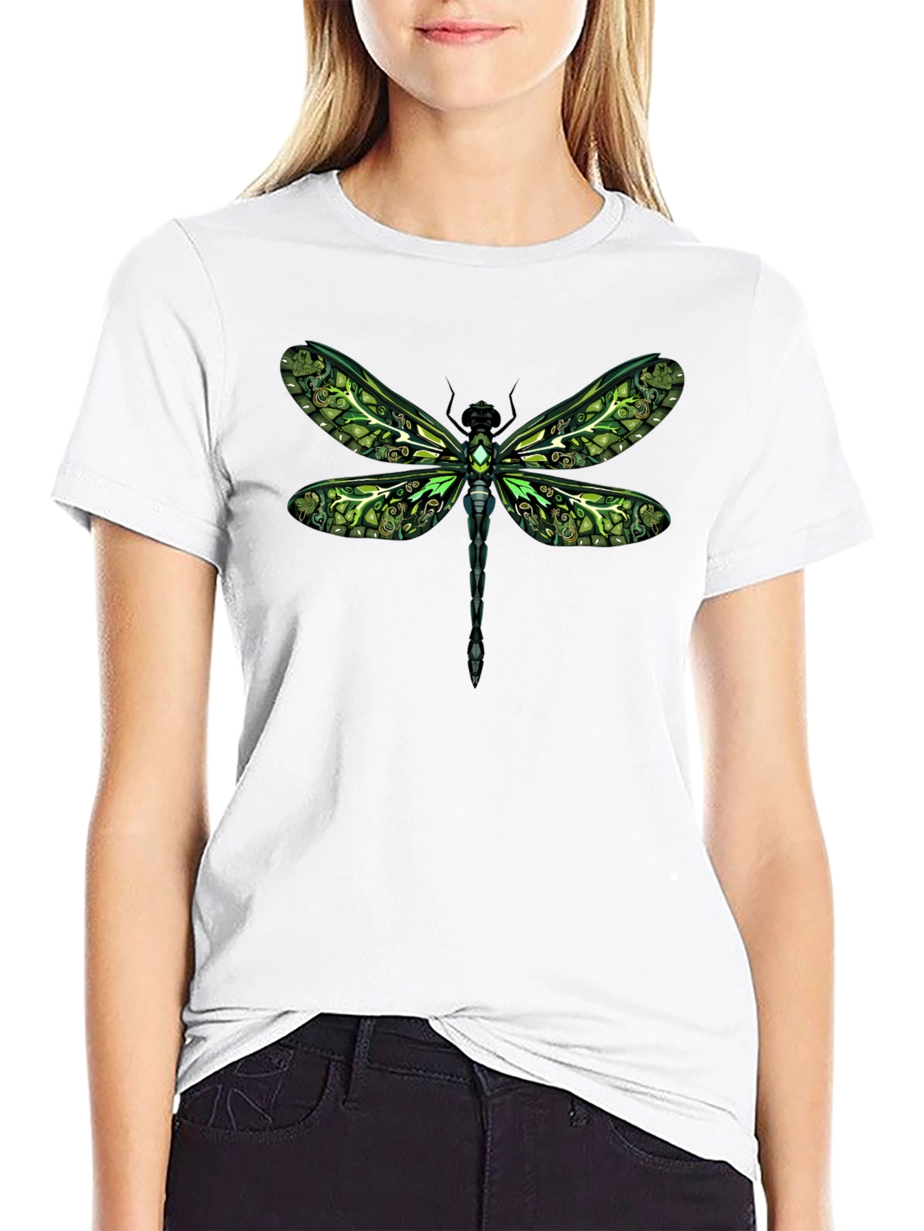 Green Dragonfly Graphic Tee - Unique Insect Design