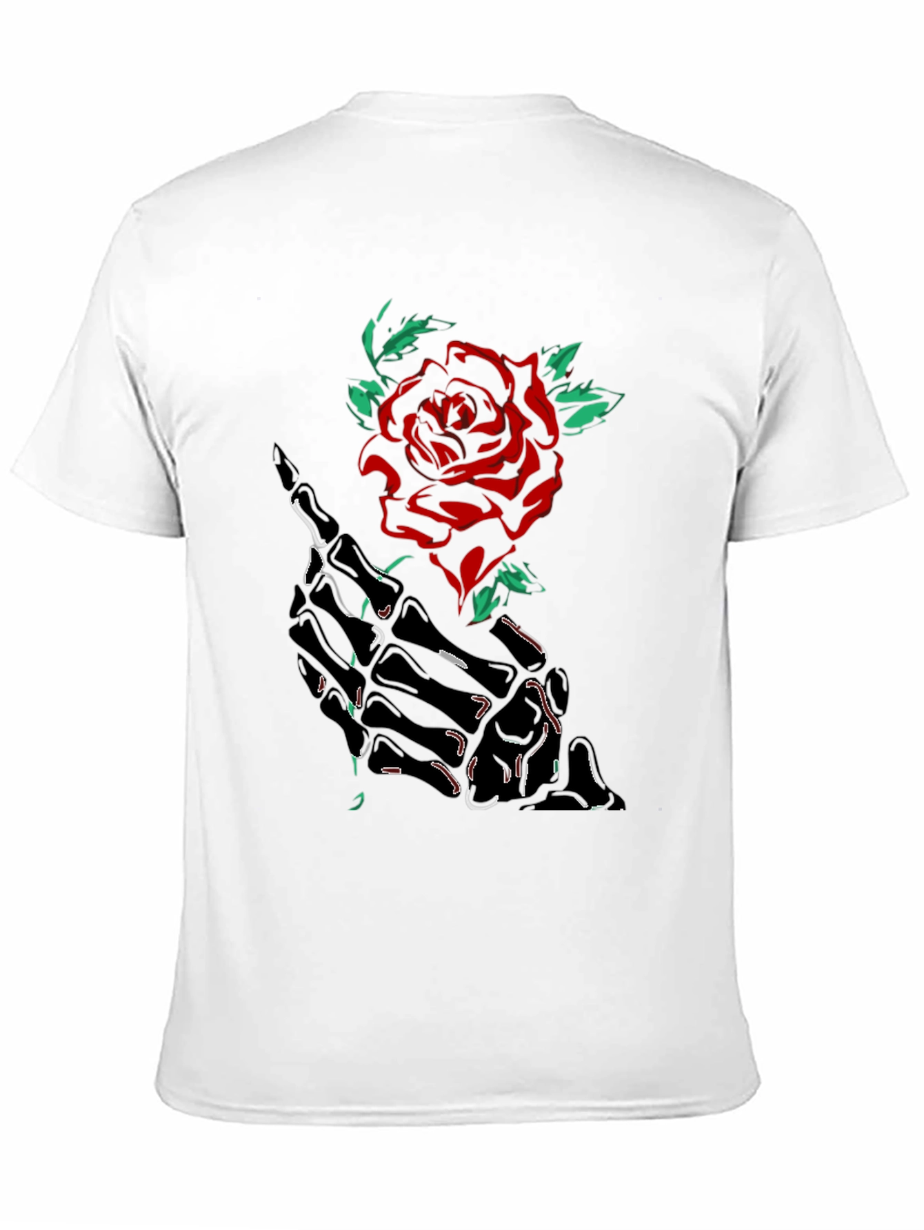 Skeleton Hand Rose Graphic Tee - Black