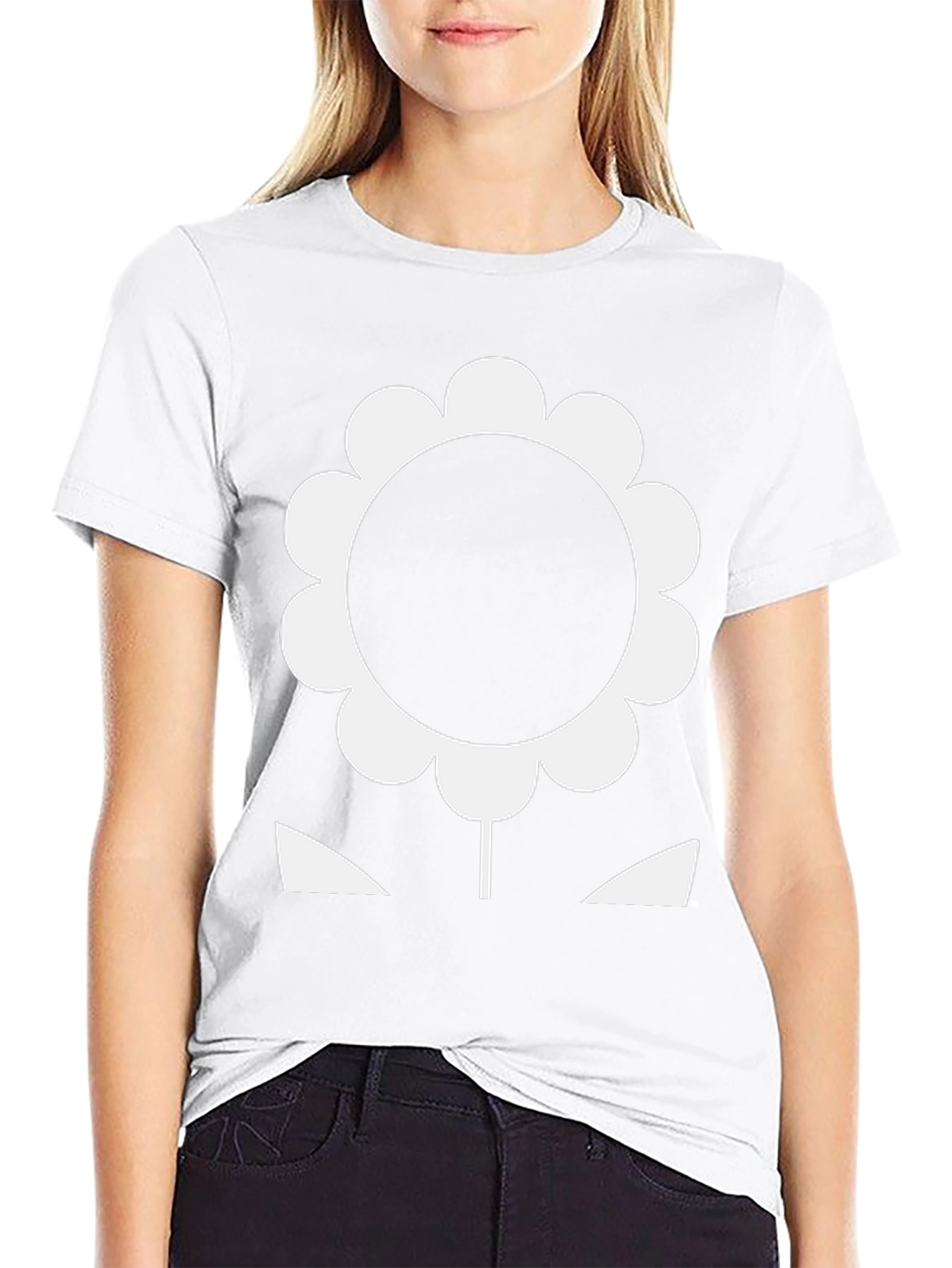 Bold Flower Graphic Tee - Black