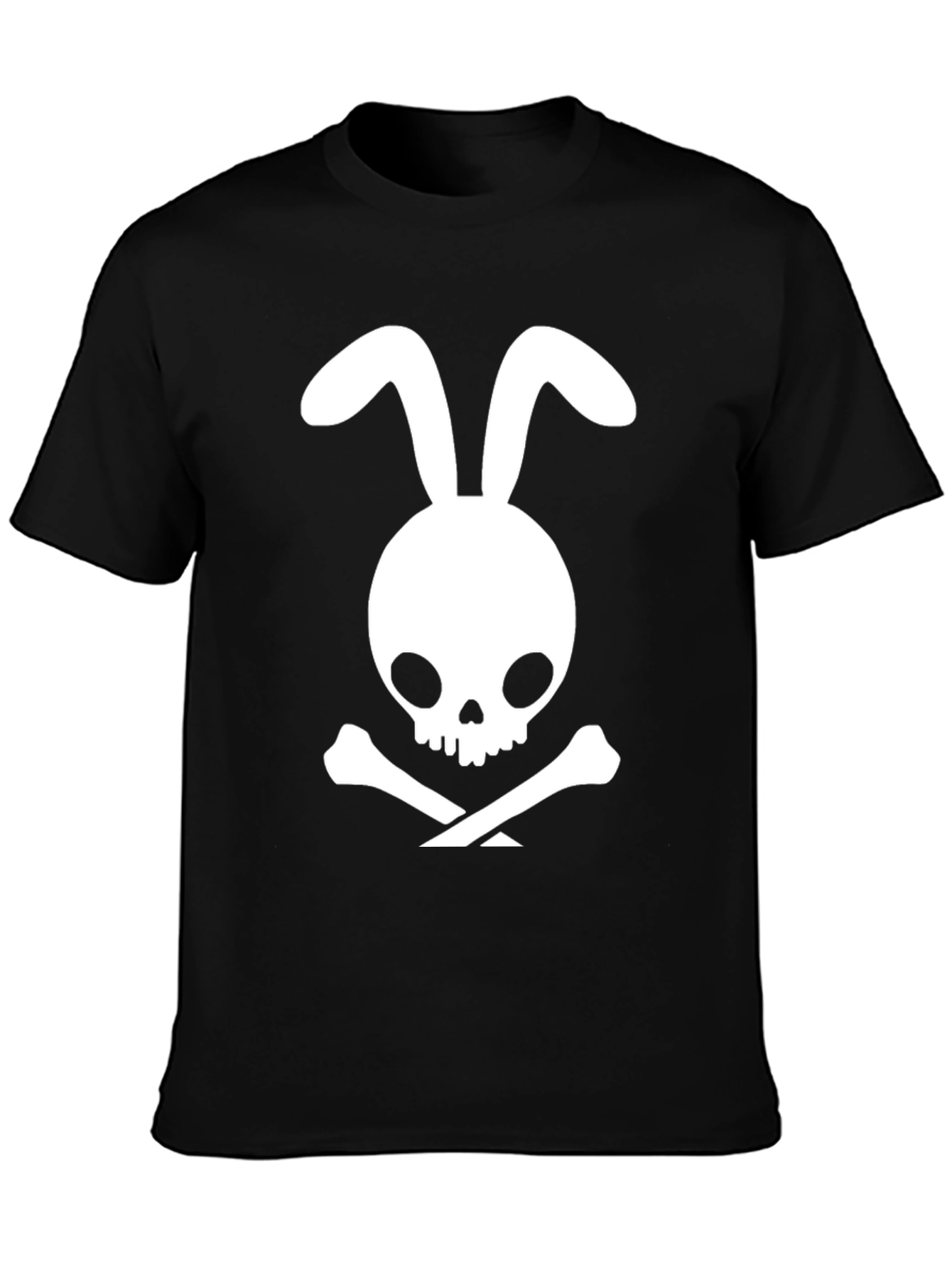 Rabbit Skull & Crossbones Black T-Shirt
