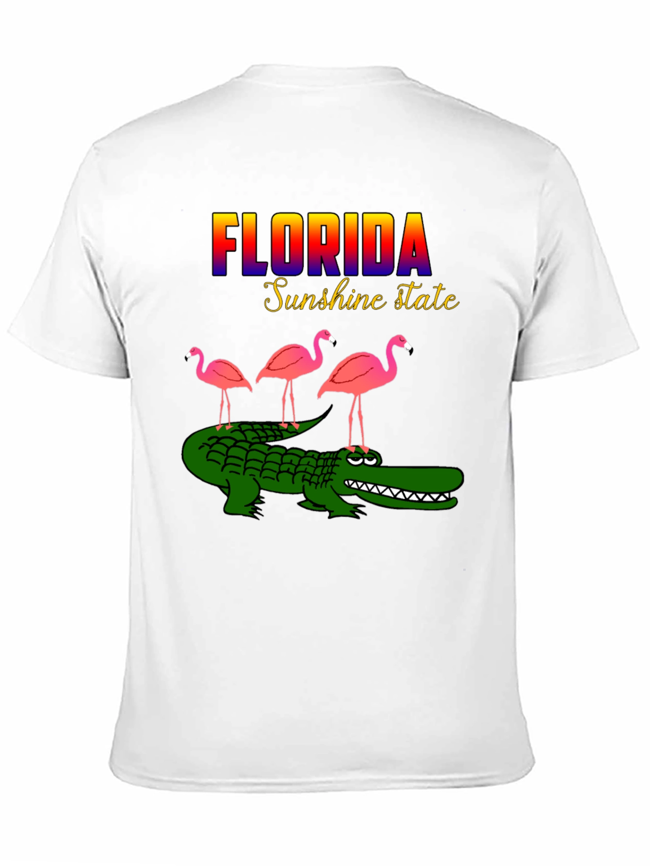 Florida Alligator & Flamingo Graphic T-Shirt