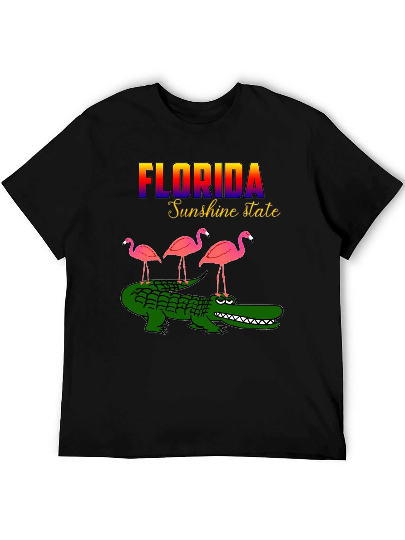 Florida Alligator & Flamingo Graphic T-Shirt
