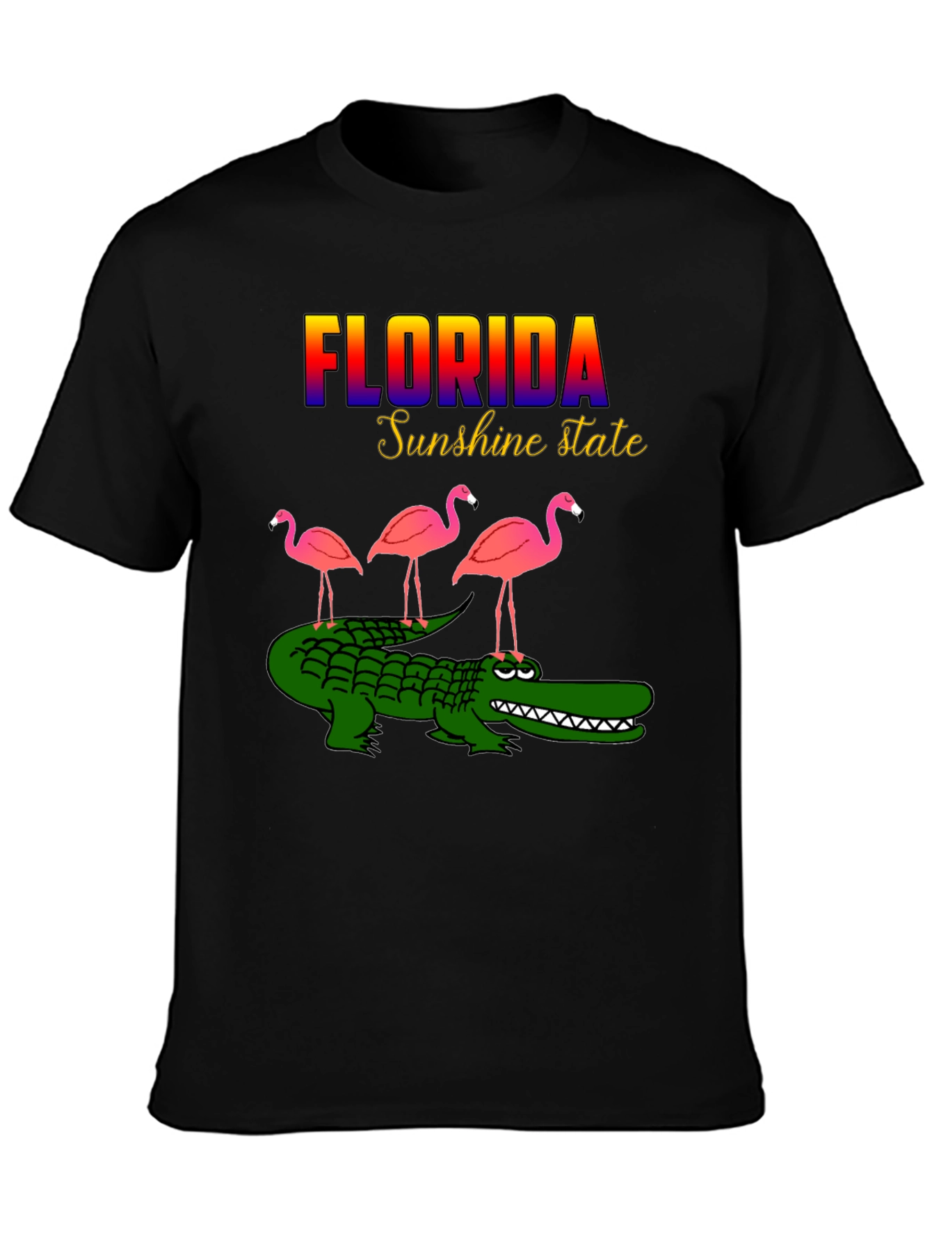 Florida Alligator & Flamingo Graphic T-Shirt