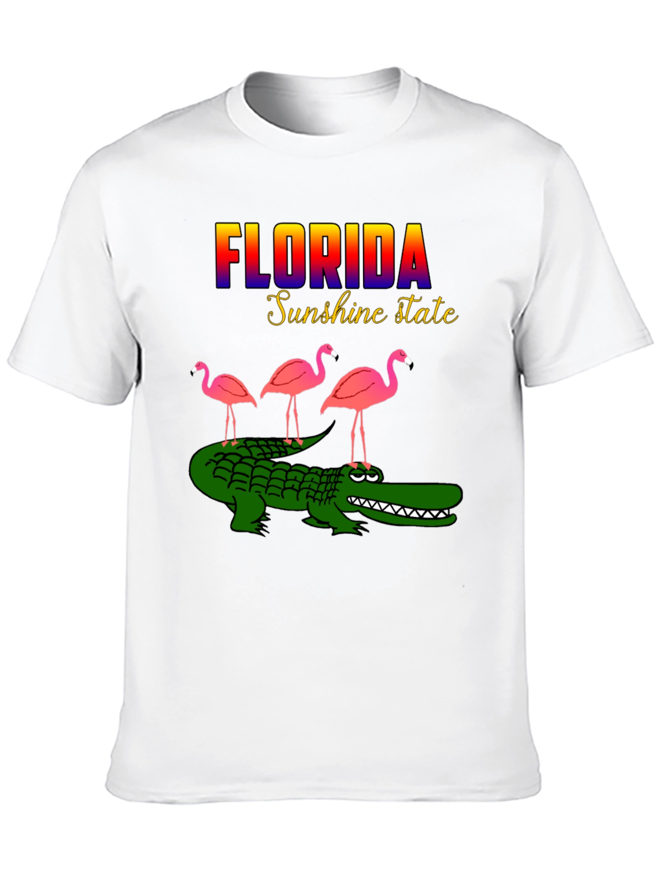 Florida Alligator & Flamingo Graphic T-Shirt