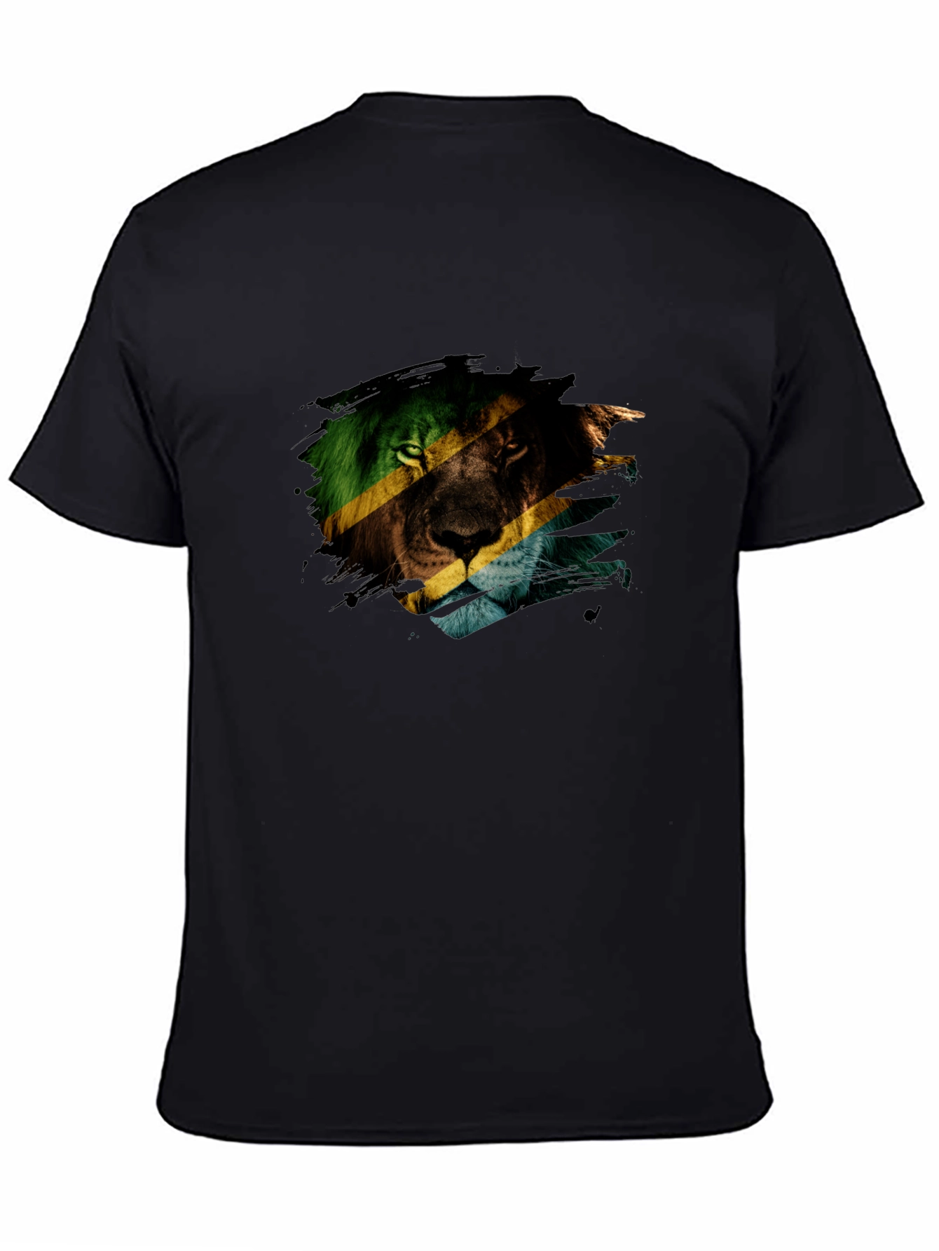 Tanzania Lion Graphic Tee - Black Cotton Blend
