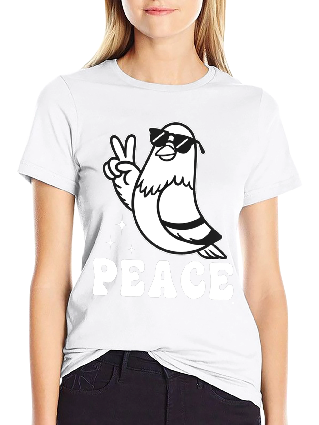 Peace Pigeon T-Shirt - Funny Bird Graphic Tee