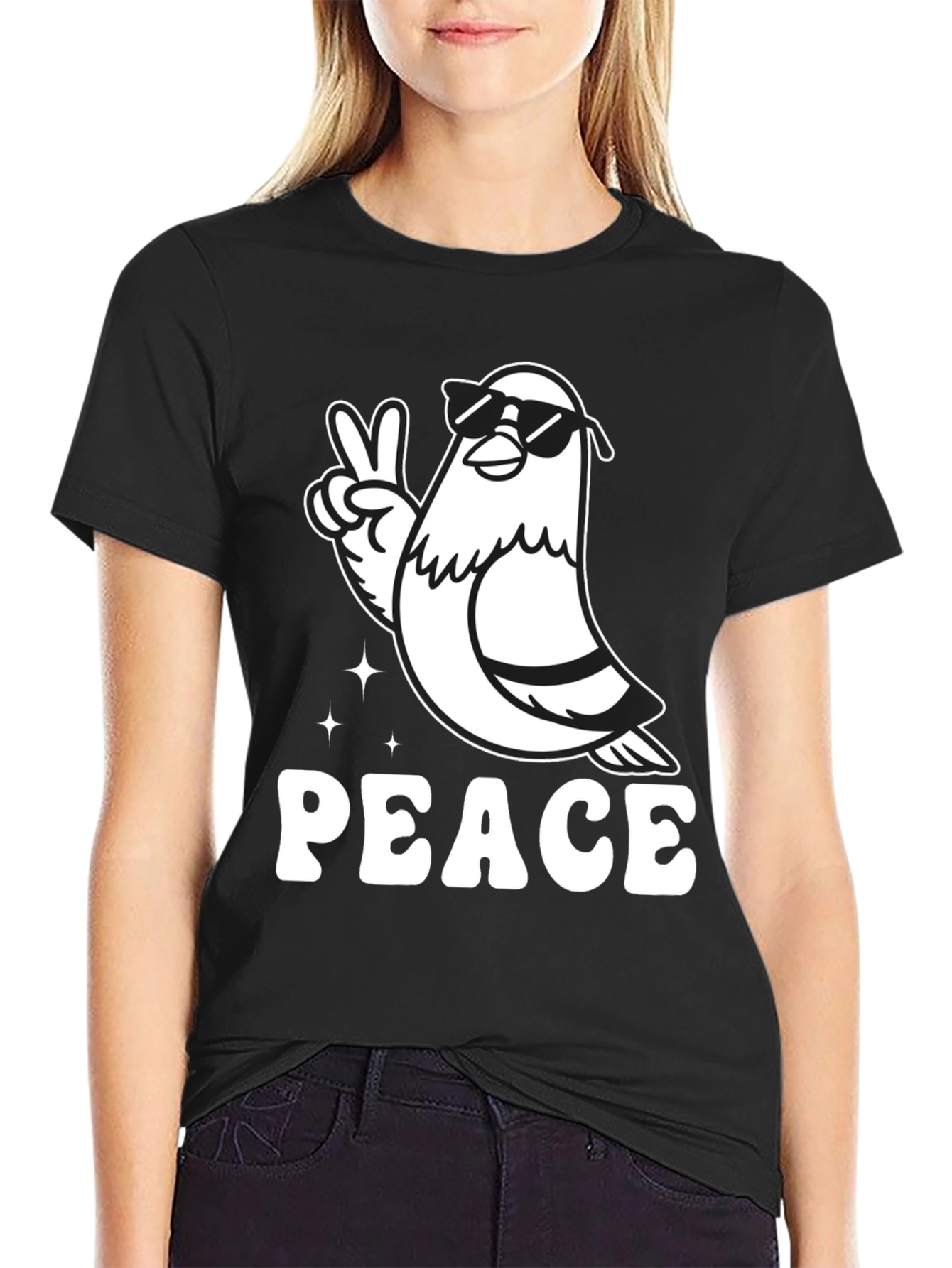 Peace Pigeon T-Shirt - Funny Bird Graphic Tee