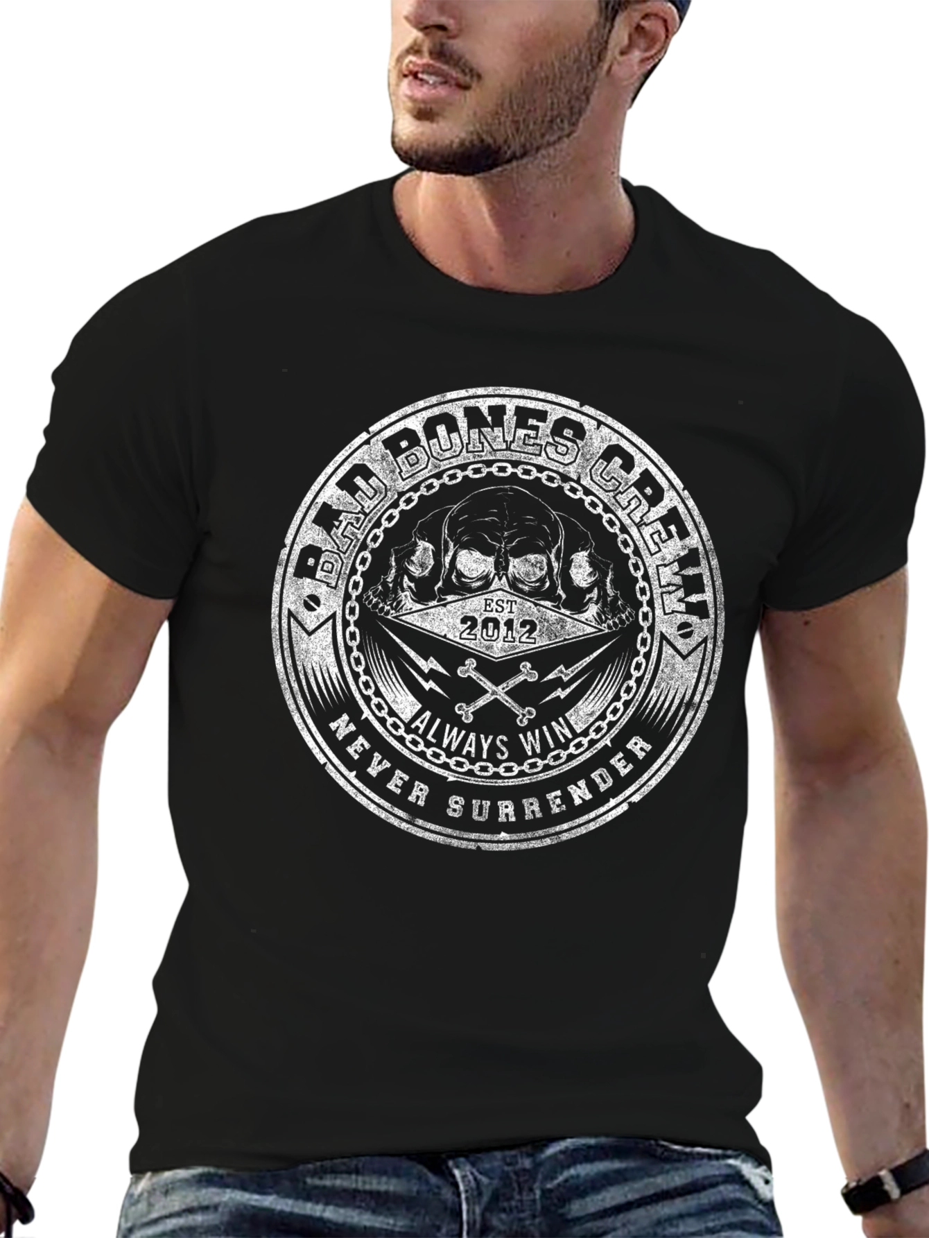 Bad Bones Crew Graphic Tee - Black