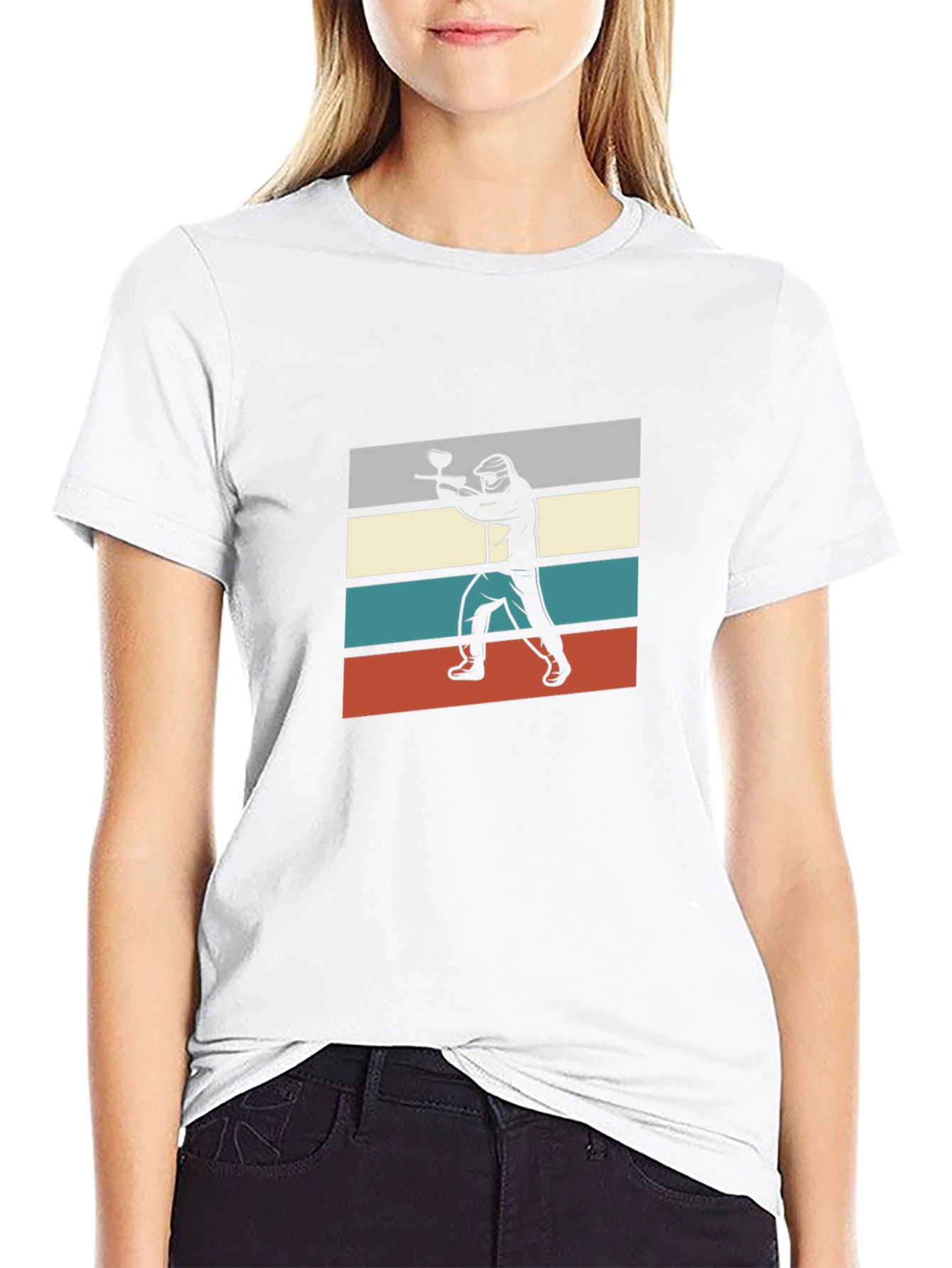 Paintball Player Graphic Tee - Black Cotton T-Shirt