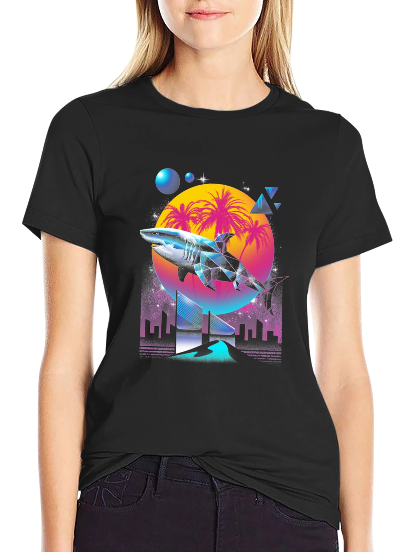 Retro Shark T-Shirt - Miami Vice Style