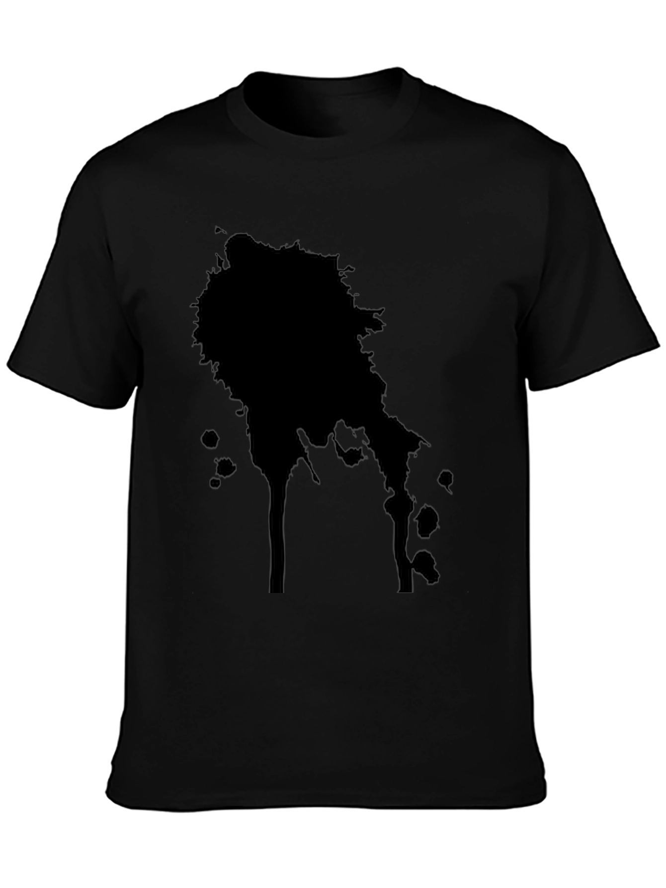 Mens Black T-Shirt with Ink Splatter Design