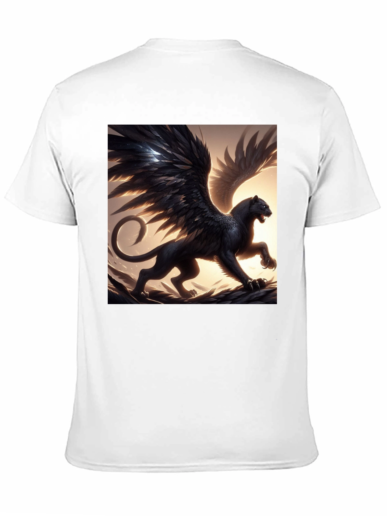 Winged Panther Graphic Tee - Black Cotton Comfort