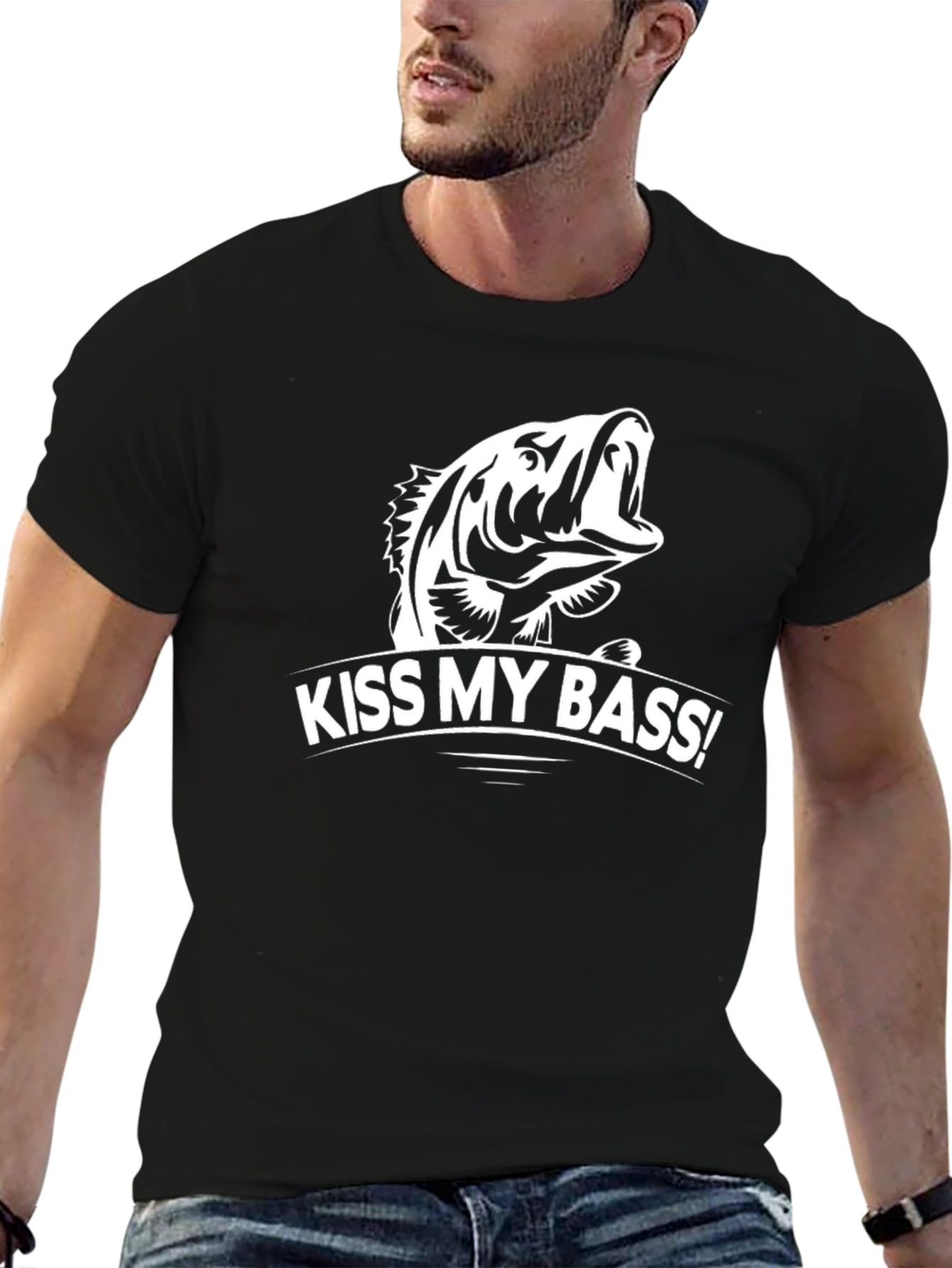 Kiss My Bass! Funny Fishing T-Shirt