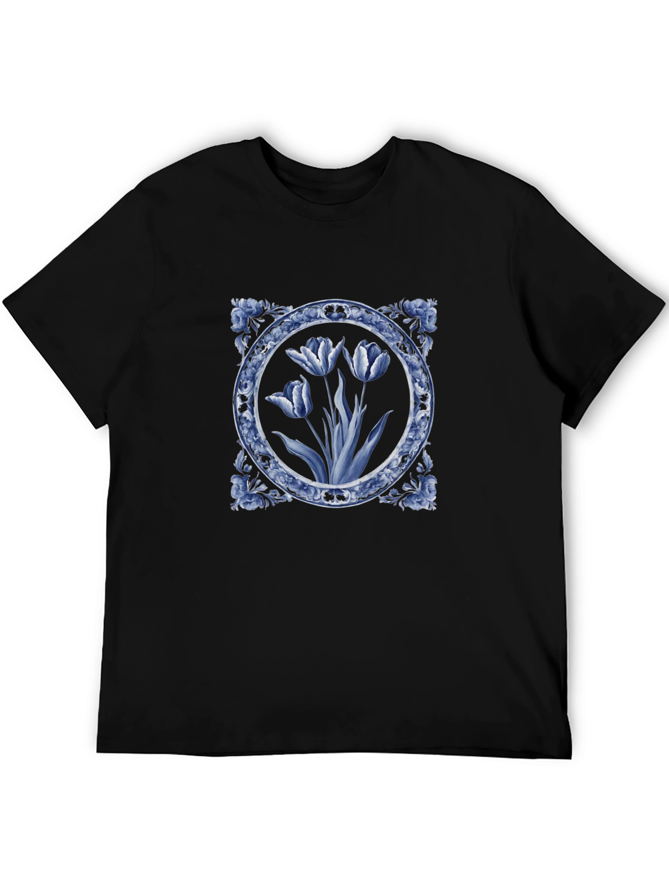 Blue Delft Floral Print T-Shirt